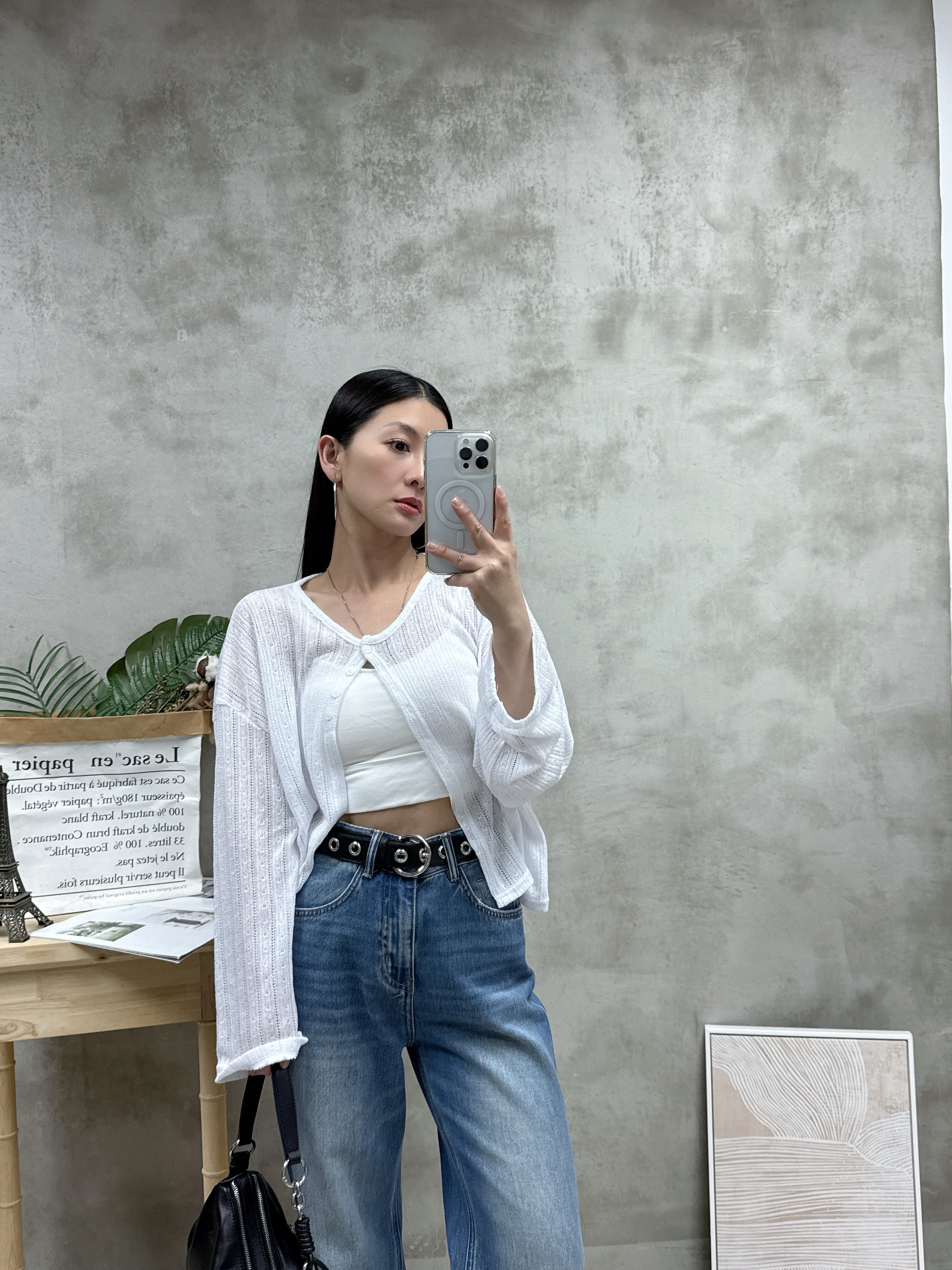 F06 藍色直腳牛仔褲