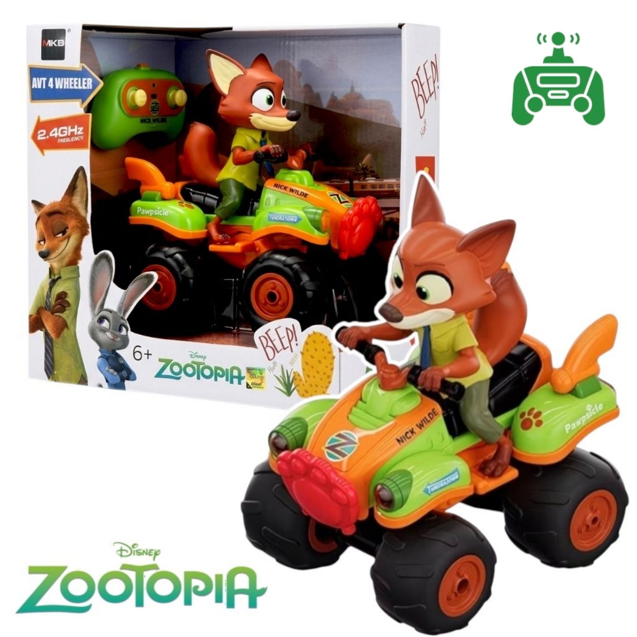Disney Zootopia 優獸大都會 Nick Wilde 阿力四驅特技遙控車 2.4GHz
