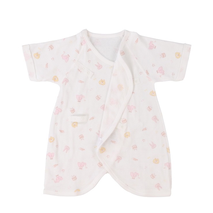 🇯🇵限量預訂 日本直送🇯🇵日本製粉紅色動物樂器印花新生兒純棉打底五件套