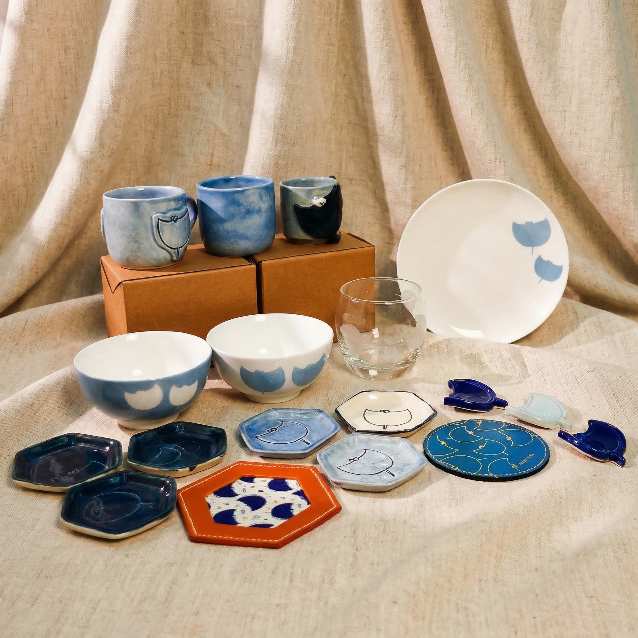 【魔鬼魚系列】魔鬼魚小碟套裝 (藍白) (MC-MR03)