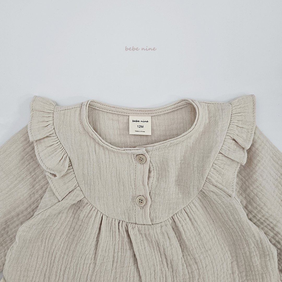 🌸預訂 韓國直送🌸🇰🇷Bebenine兩色荷葉花邊棉紗長袖上衣燈籠褲套裝