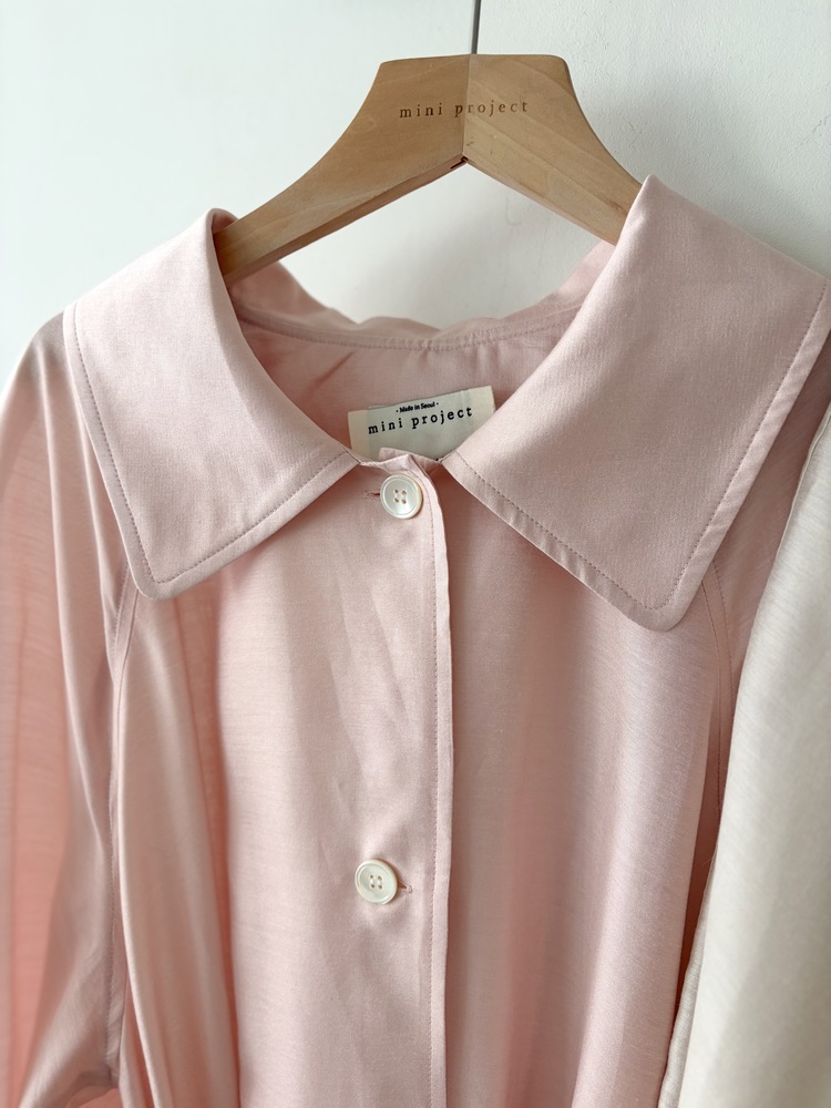 Silky Belted Trench Coat (Pink)