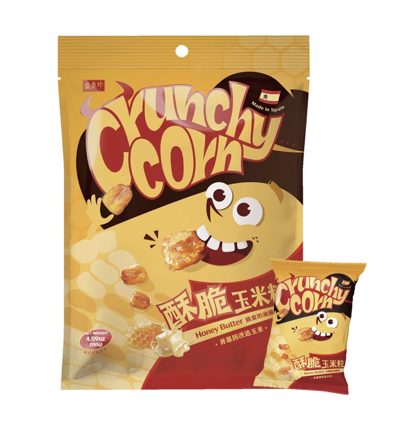 TA31【盛香珍】酥脆玉米粒-蜂蜜奶油風味(130g) 全素