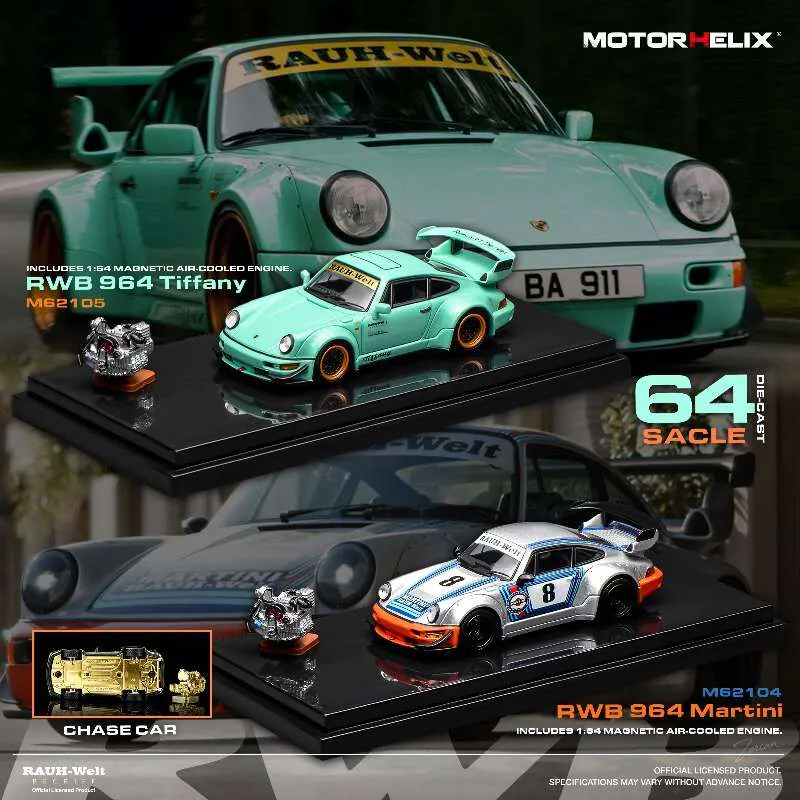 （預訂 Pre Order) MOTORHELIX 1/64 ( M62105 ) RWB 964 Tiffany