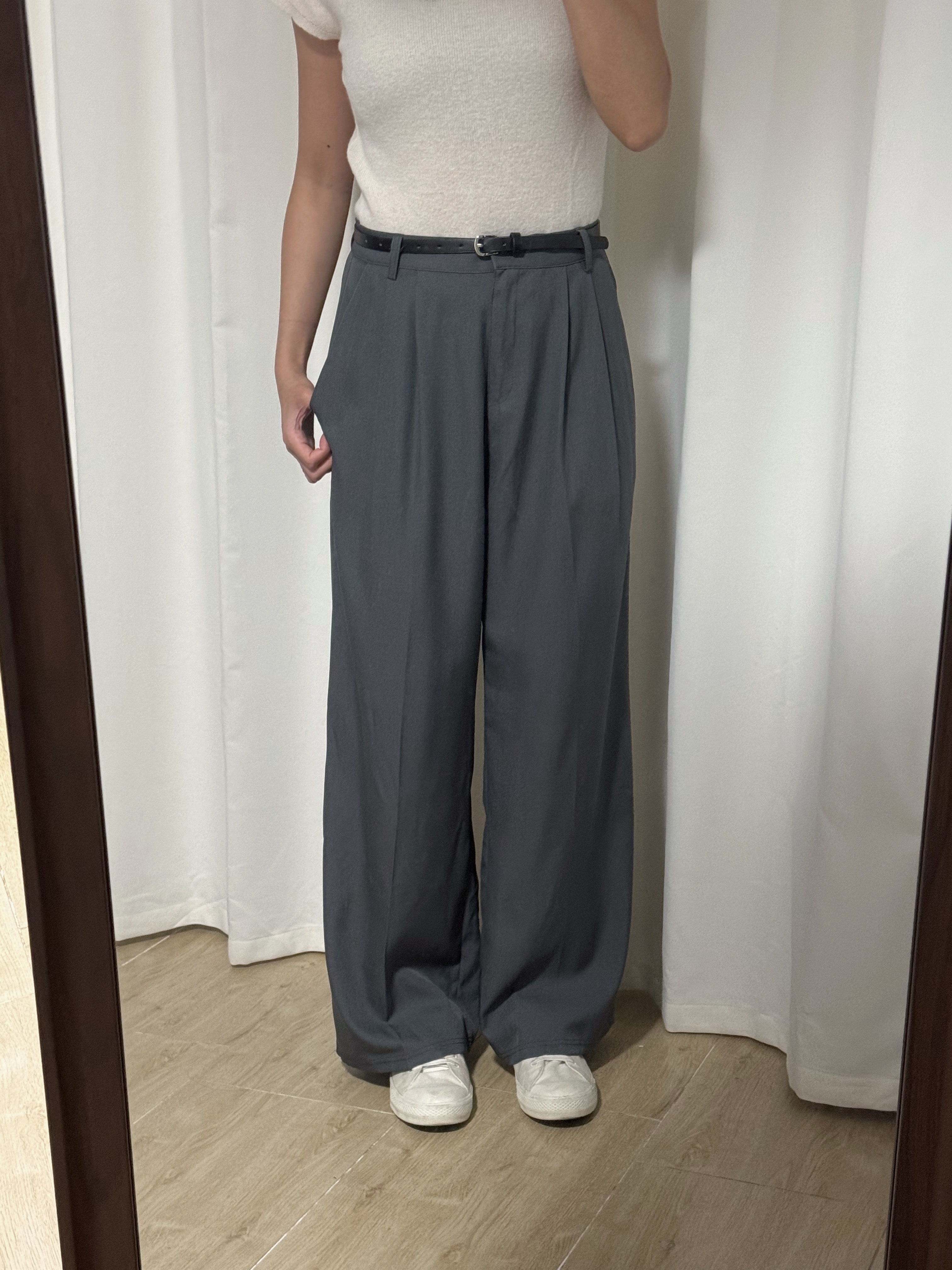 [2 VER.][四季可穿!]滑滑垂感西裝長褲(四色入/五個尺碼/兩個長度)