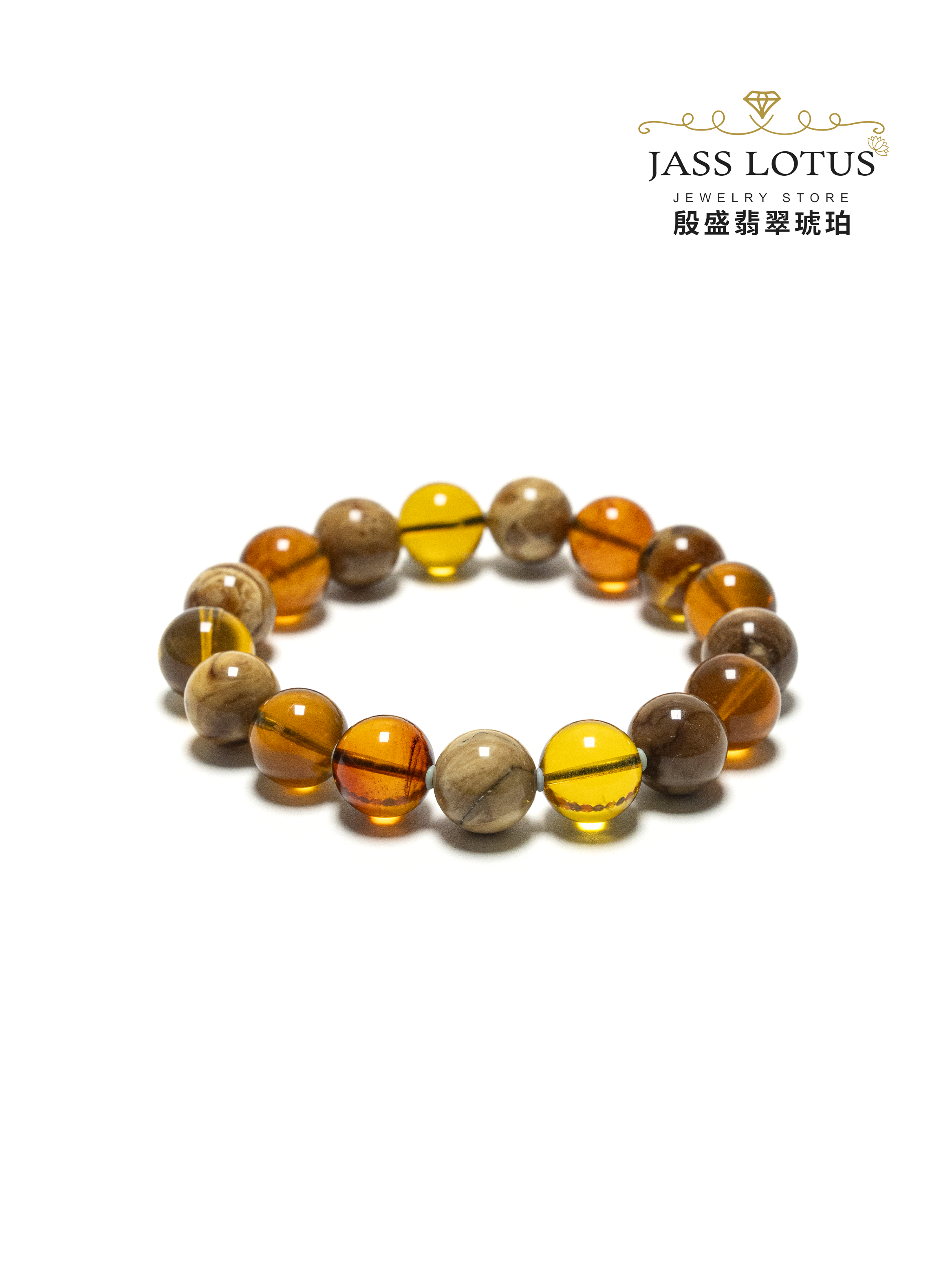 緬甸天然琥珀高質多寶手串