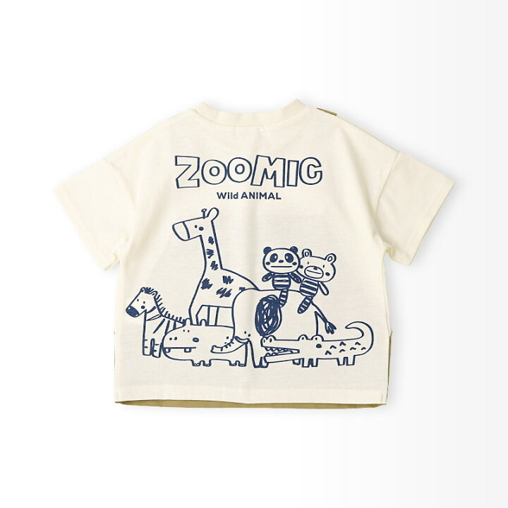 🇯🇵預訂 日本直送🇯🇵Zoomic兩色動物口袋前後印花吊帶短袖T恤