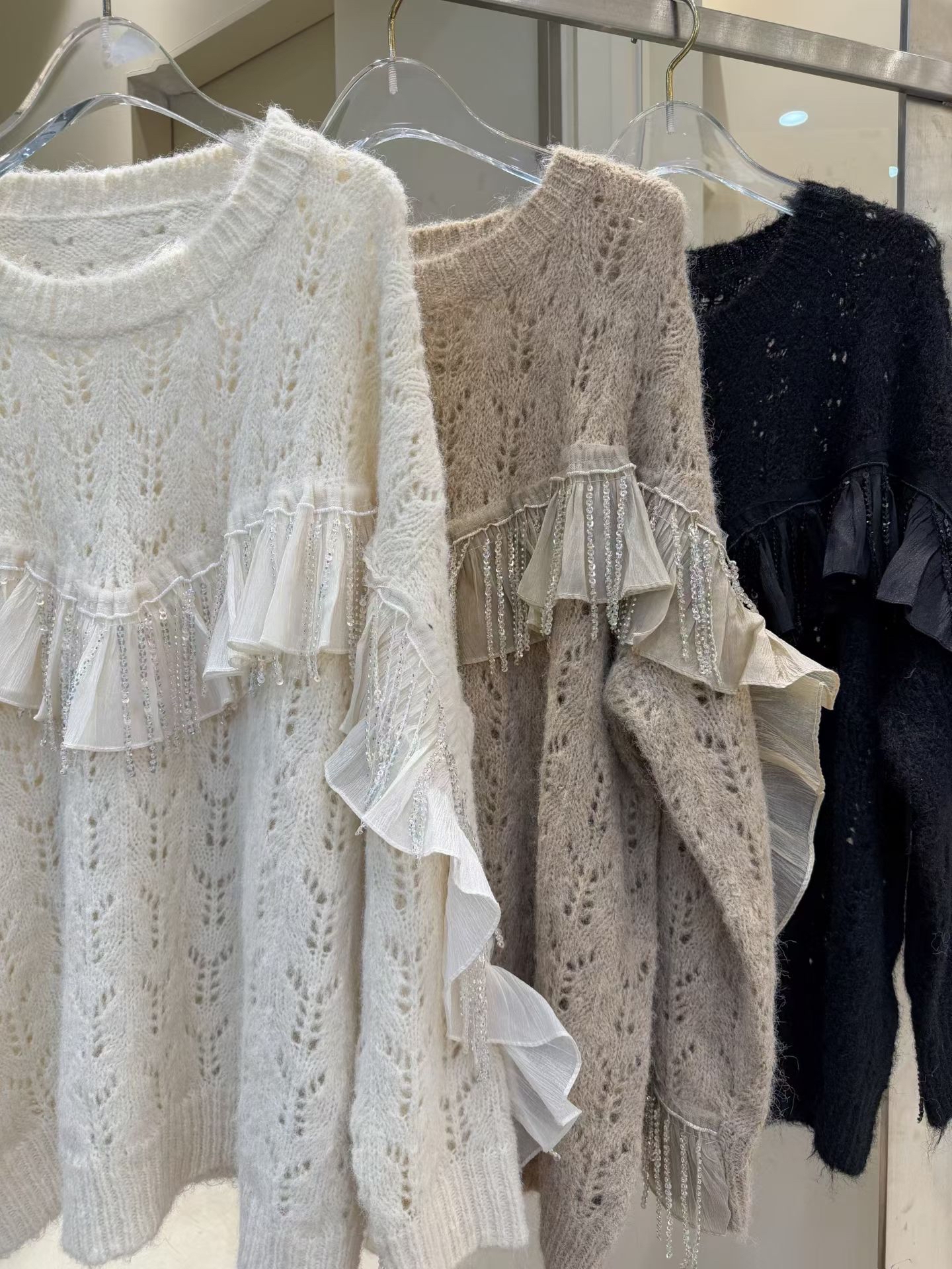 beaded knit top