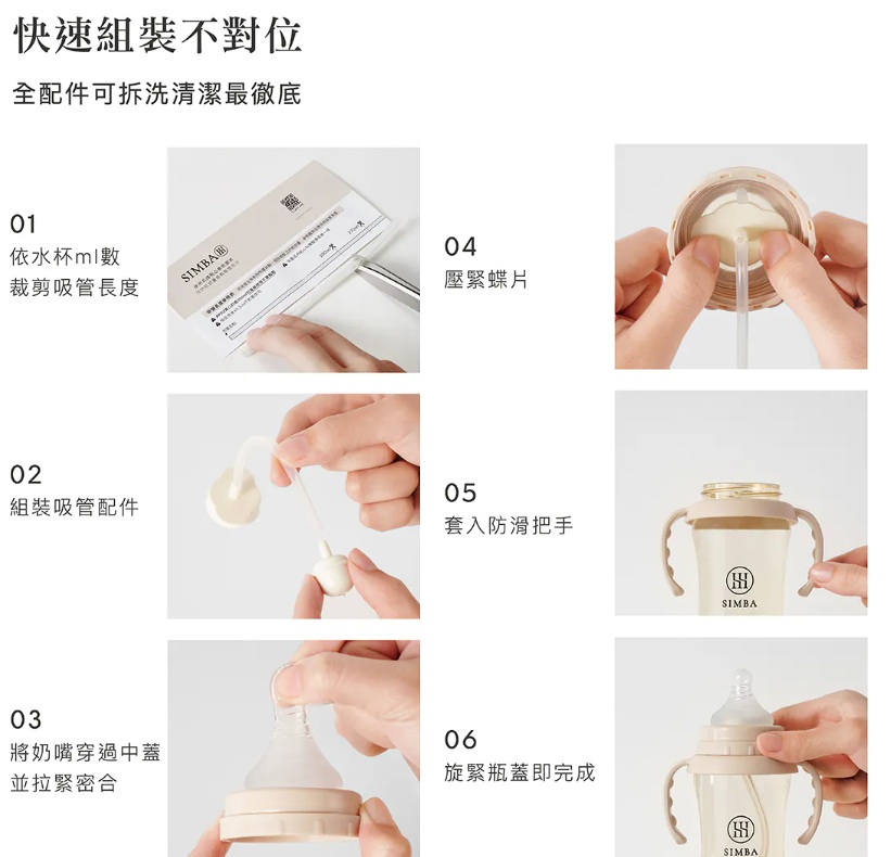 小獅王辛巴 蘊蜜寬口奶瓶蝶型吸管組