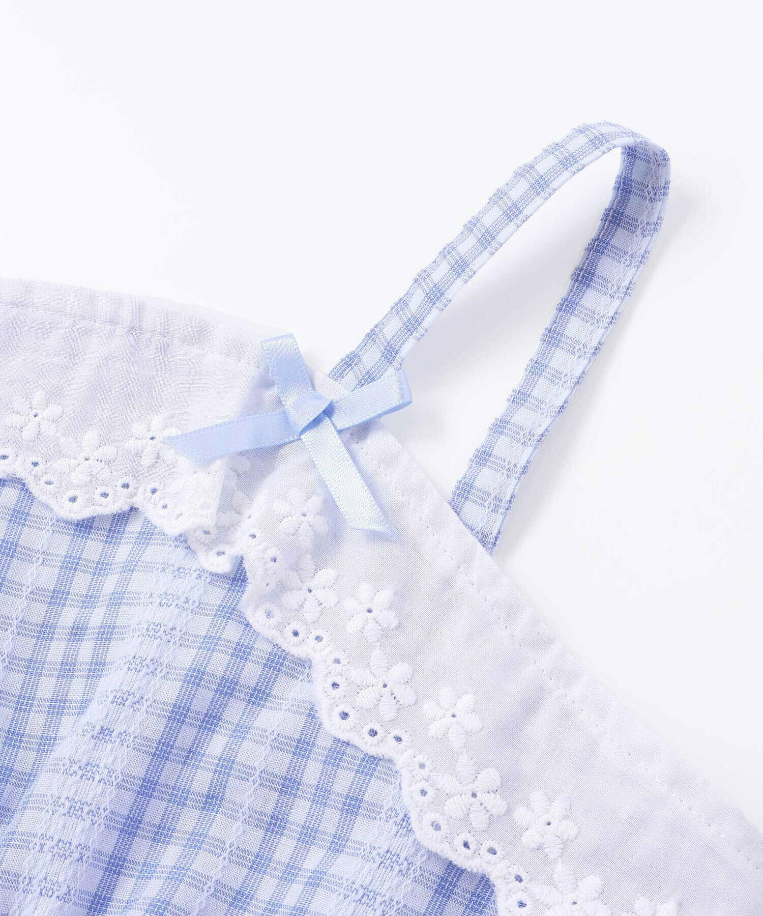 🇯🇵預訂 日本直送🇯🇵Slap Slip x Sanrio系列兩色人物刺繡格紋蕾絲吊帶背心+泡泡袖印花T恤套裝