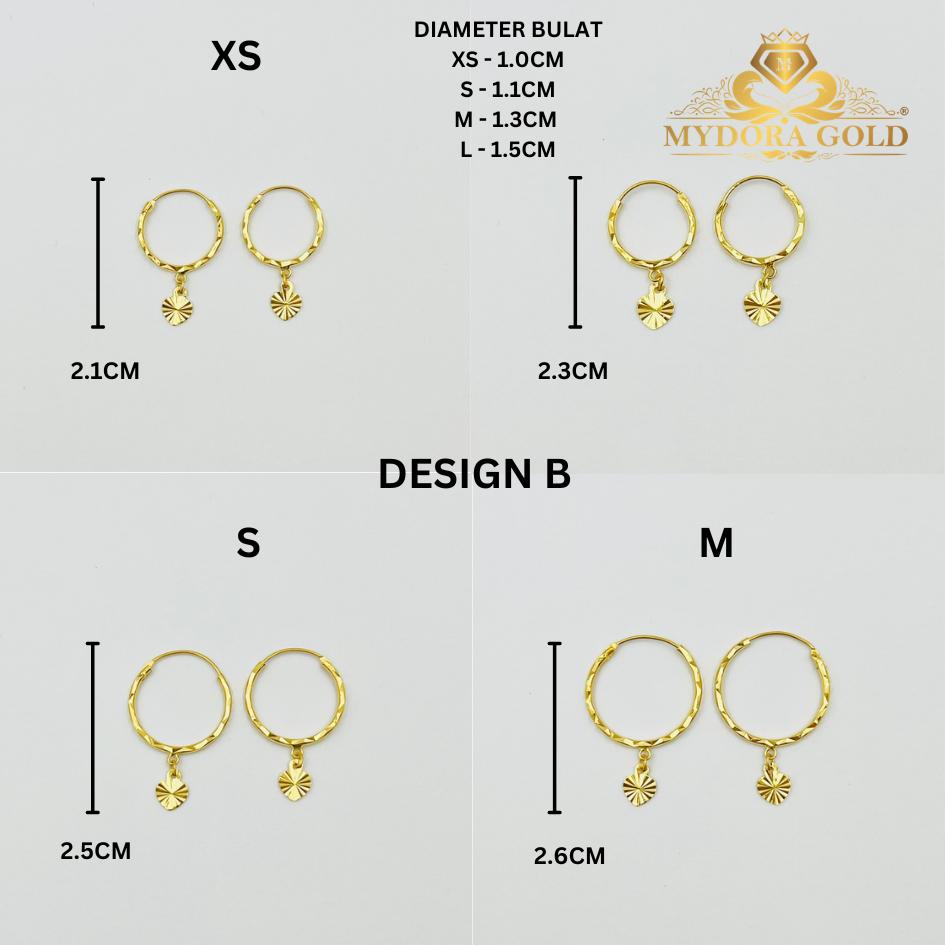 MYDORA Subang Bulat Gantung Series | EMAS 916/22K