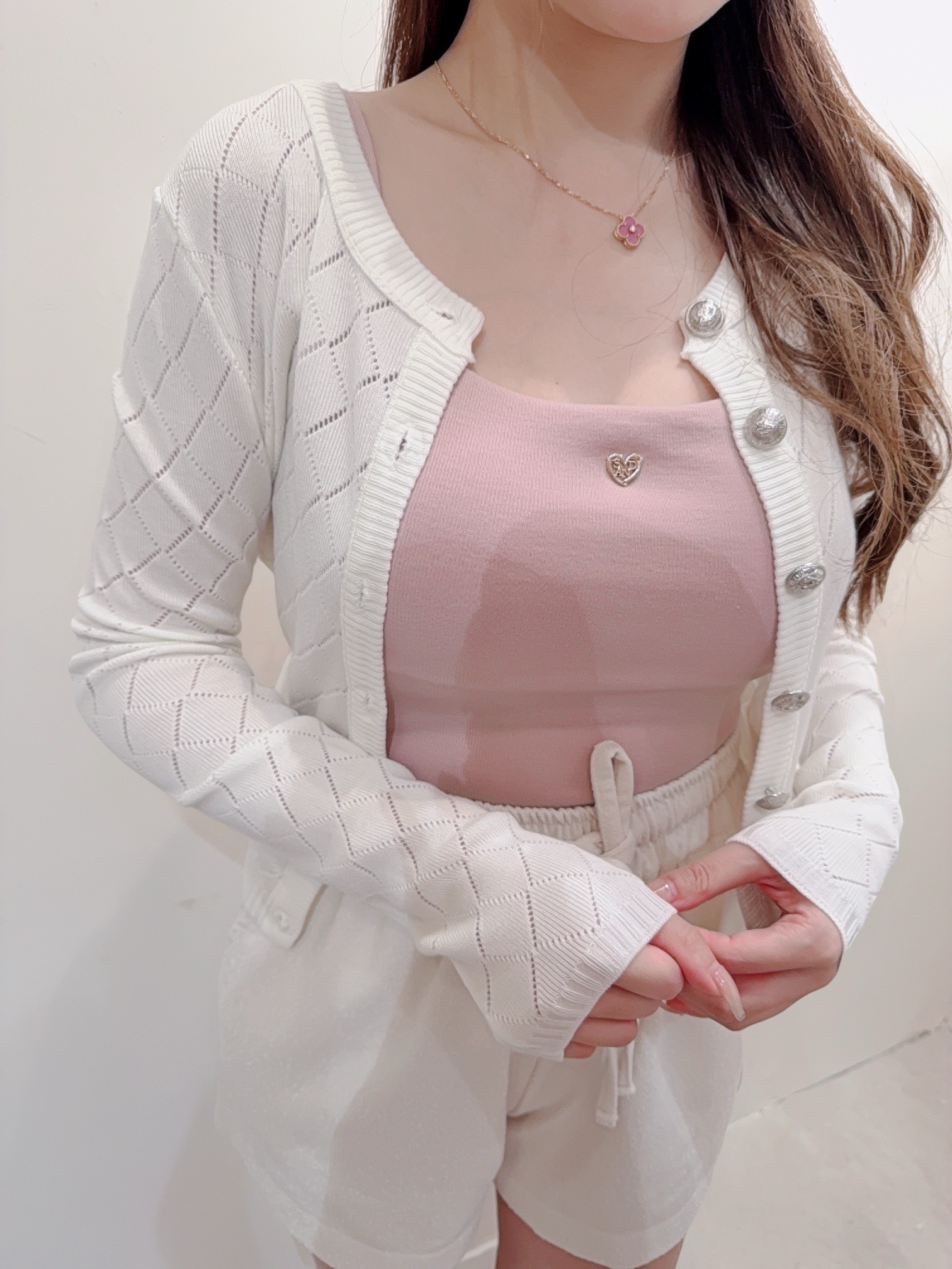 ✨小香風菱格紋Cardigan