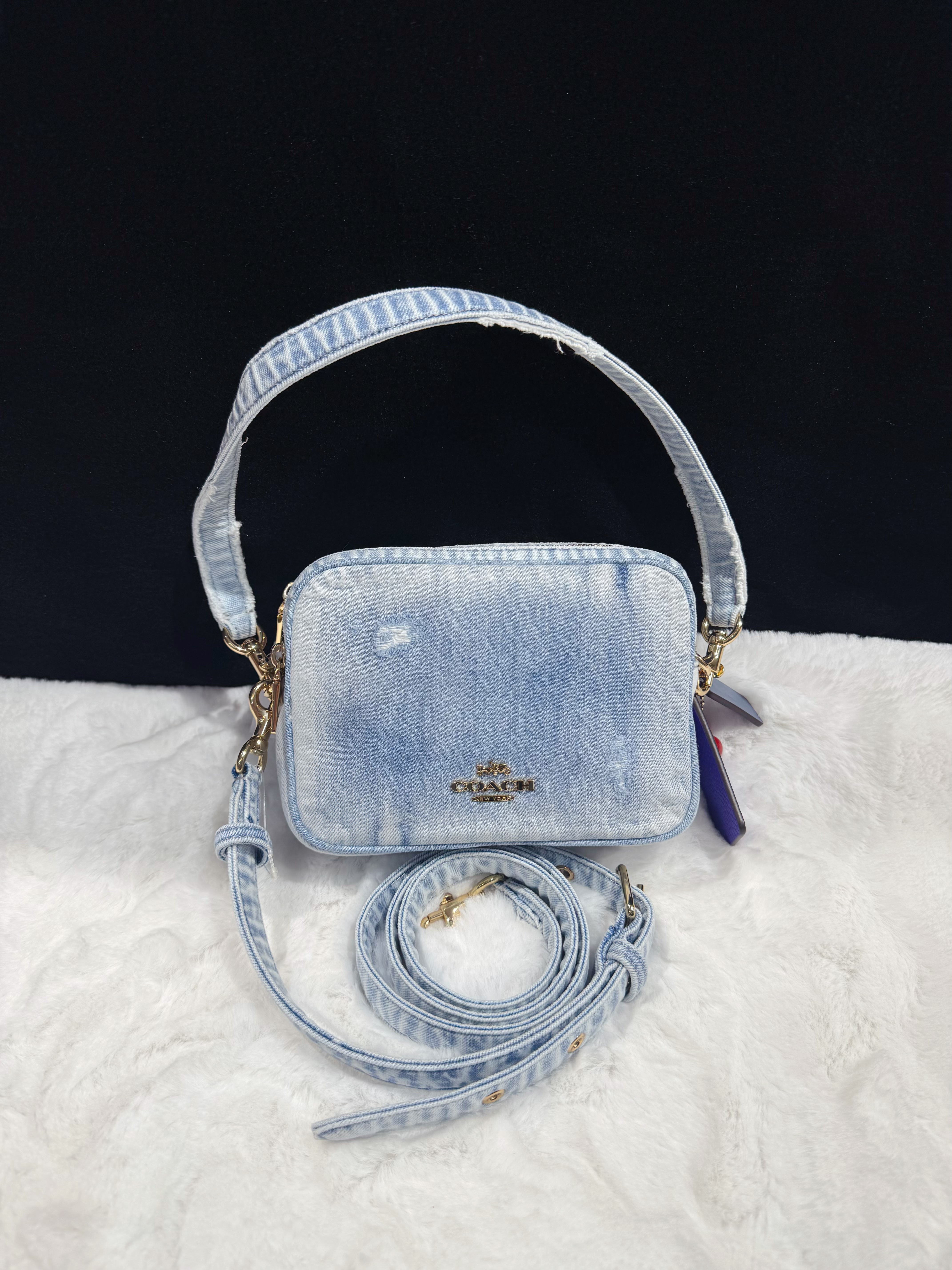 Coach Carey crossbody bag light denim