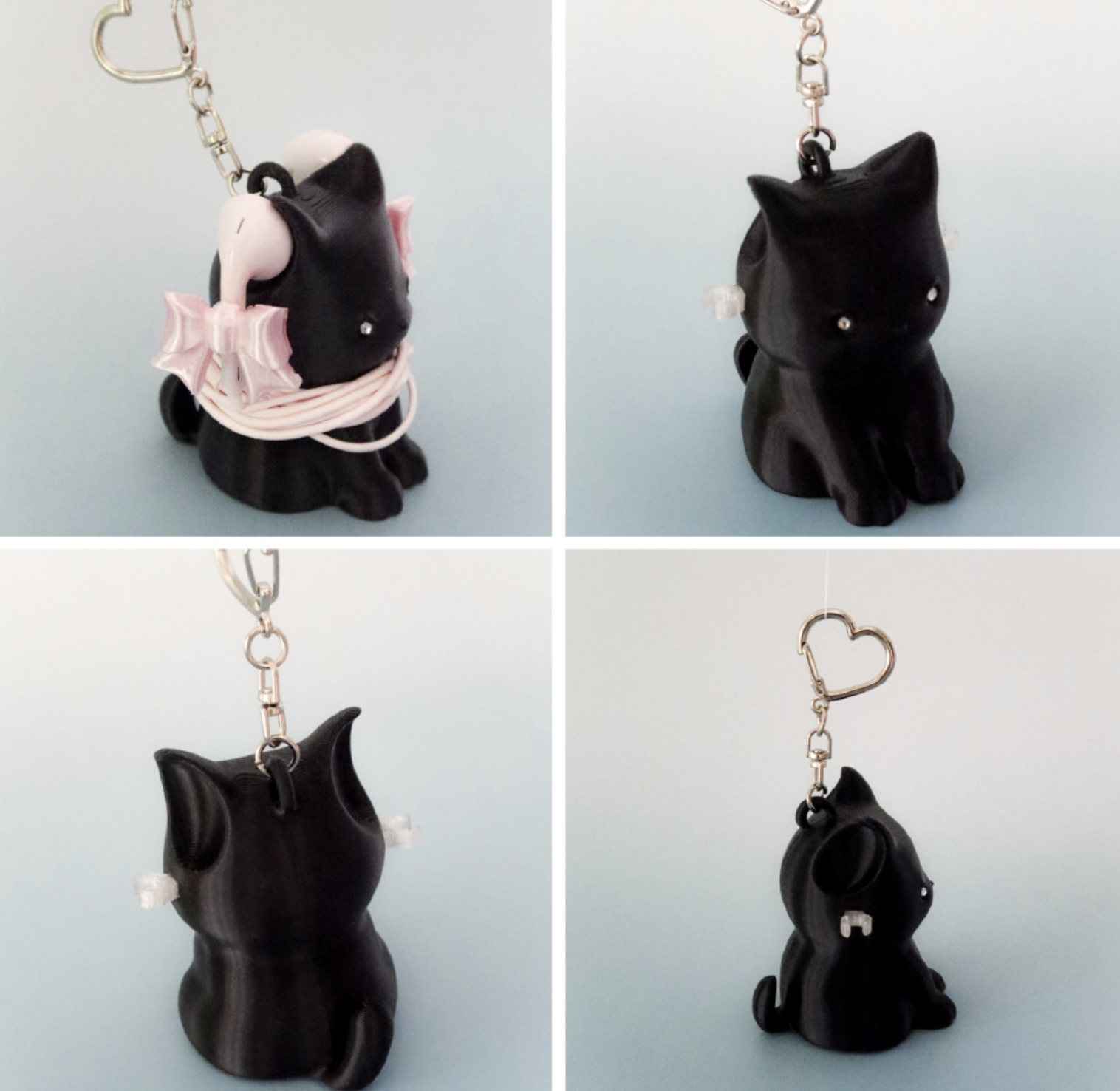 韓國小眾品牌 46month 小貓 耳機線收納 心型 鎖匙扣｜Cat Cable Keyring