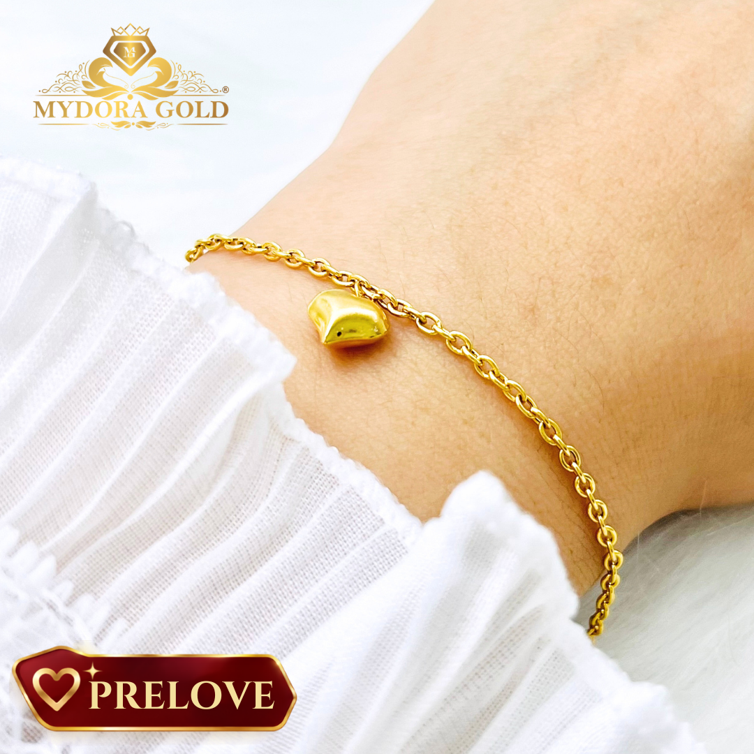 Pre-Loved: Rantai Tangan Sauh Gantung Mini Love l EMAS 916/22K