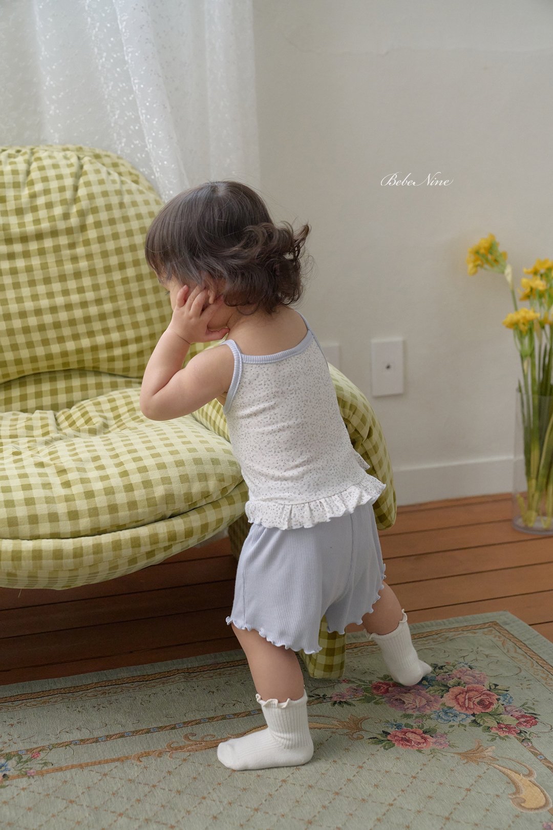 ☀️預訂 韓國直送☀️🇰🇷Bebenine兩色小碎花荷葉邊下擺吊帶背心短褲套裝