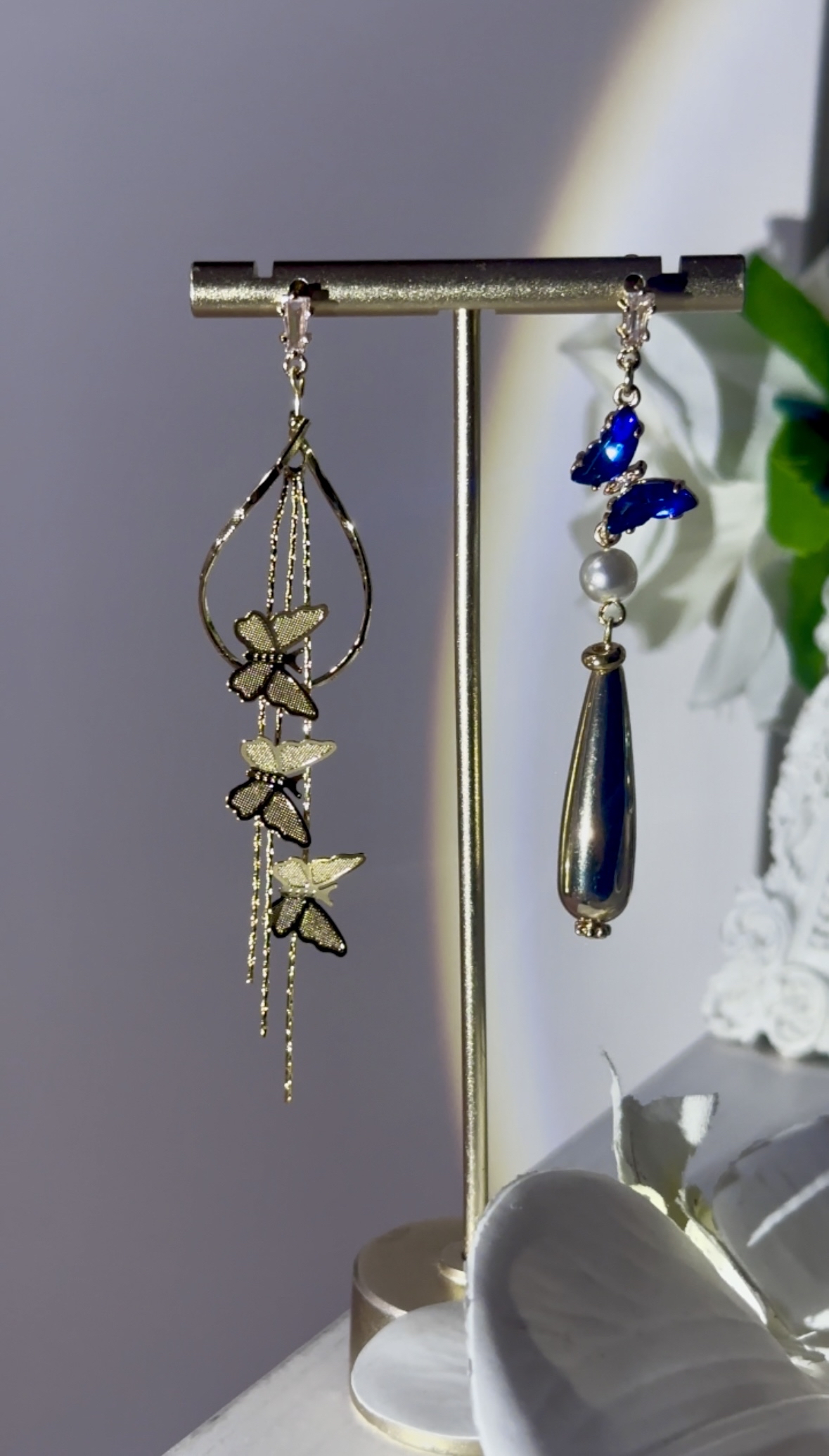 漸變藍蝴蝶流蘇耳環🦋