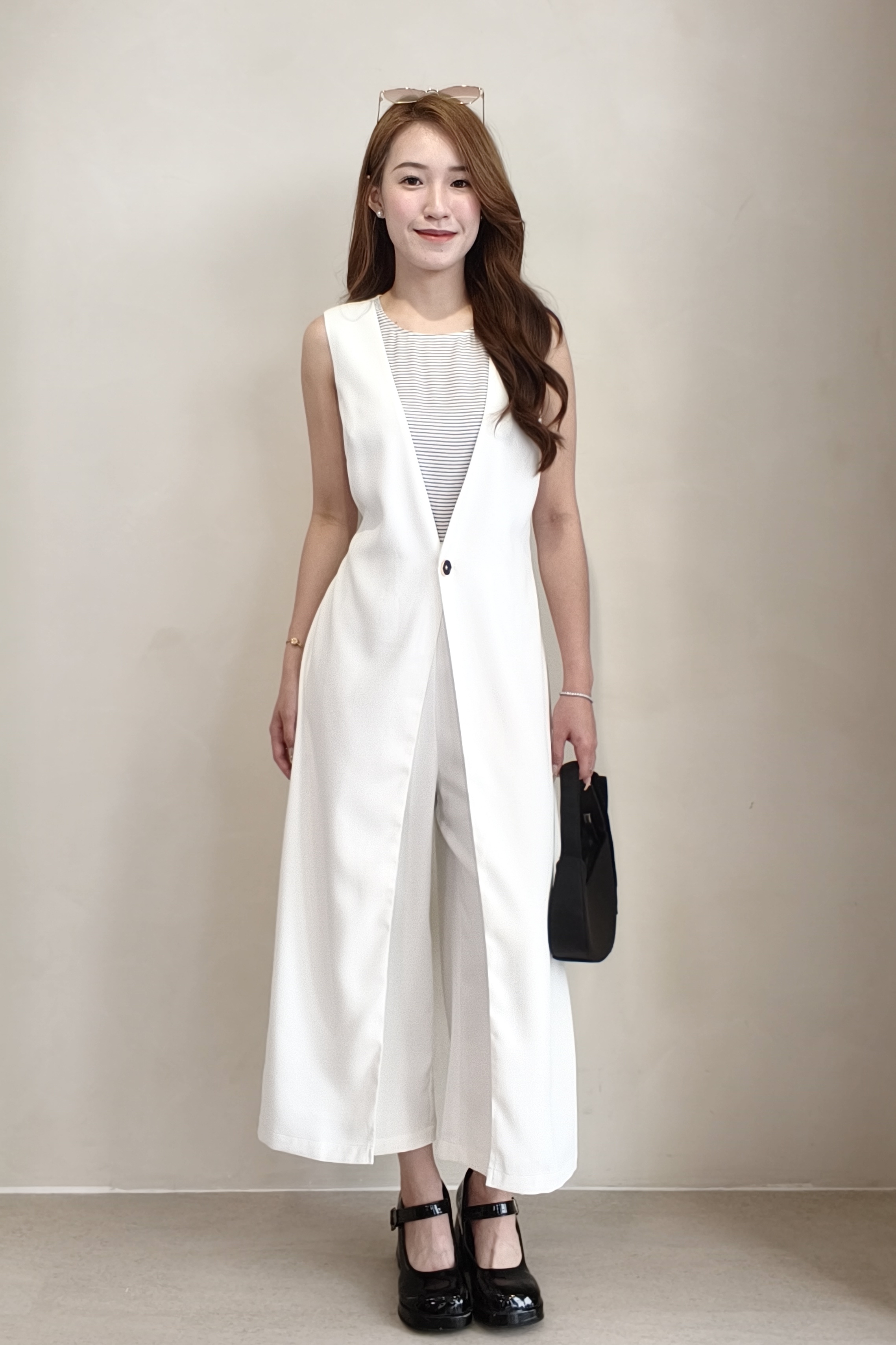 26611 Layered Vest Wide-Leg Jumpsuit