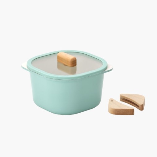 Neoflam - FIKA 16cm IH 湯鍋連蓋+木手柄2件 (薄荷綠)
