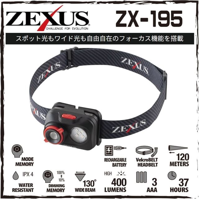 10個 ZX-195 ZEXUS(ゼクサス) ヘッドライト ベーシックモデル ZEXUS