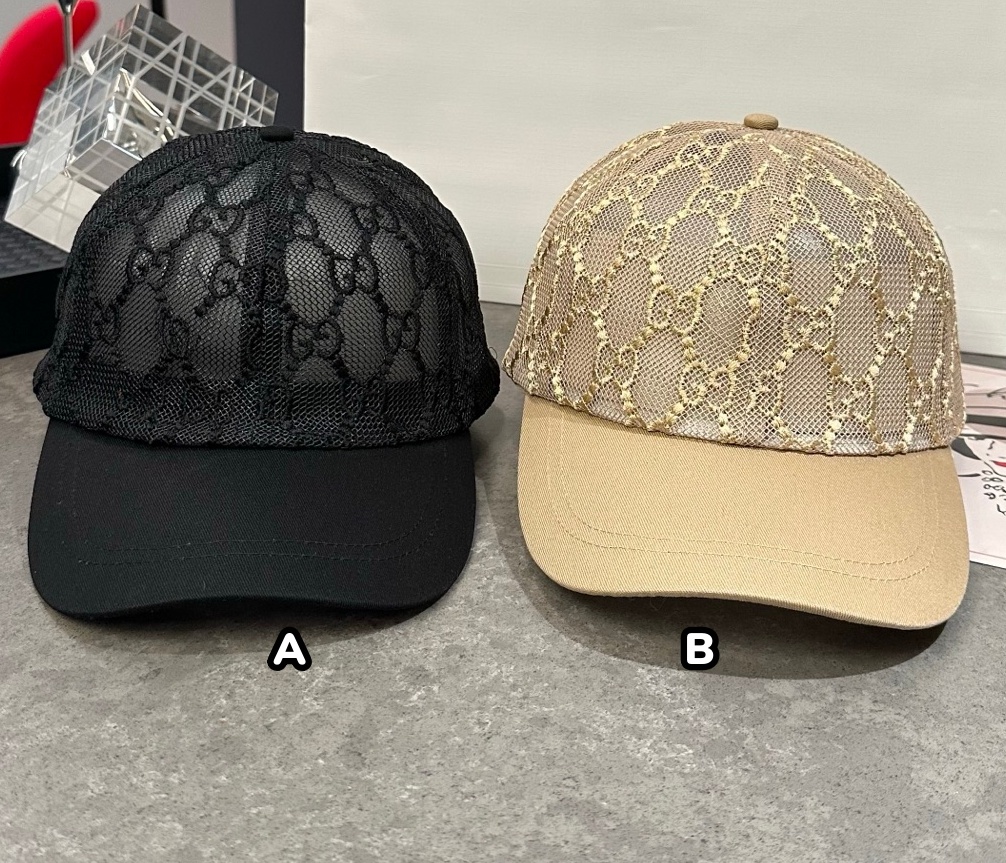 GUCCI 網眼拼接鏤空棒球帽