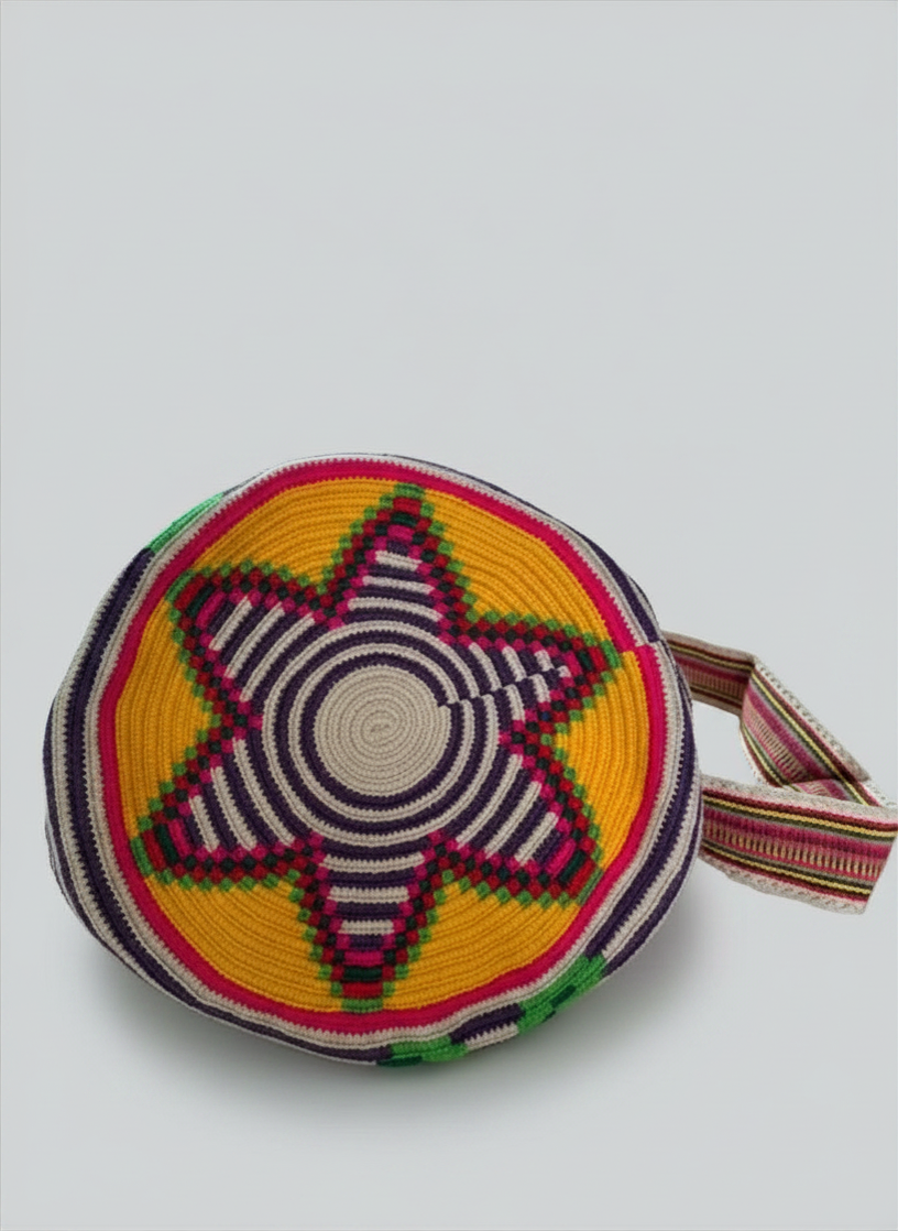 【背得起嘅藝術品】哥倫比亞正宗 Wayuu Mochila 手工民族編織袋  [預計 : 6月中至尾發貨] (PO-WY-PURRED-F06)