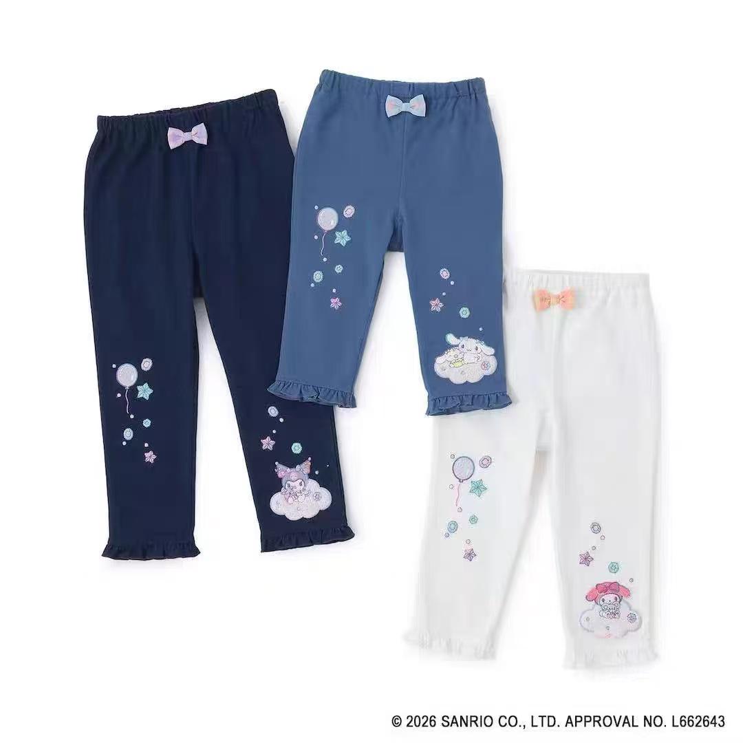 $59條.2條起$49條。sanrio蝴蝶結花邊彈力打底褲