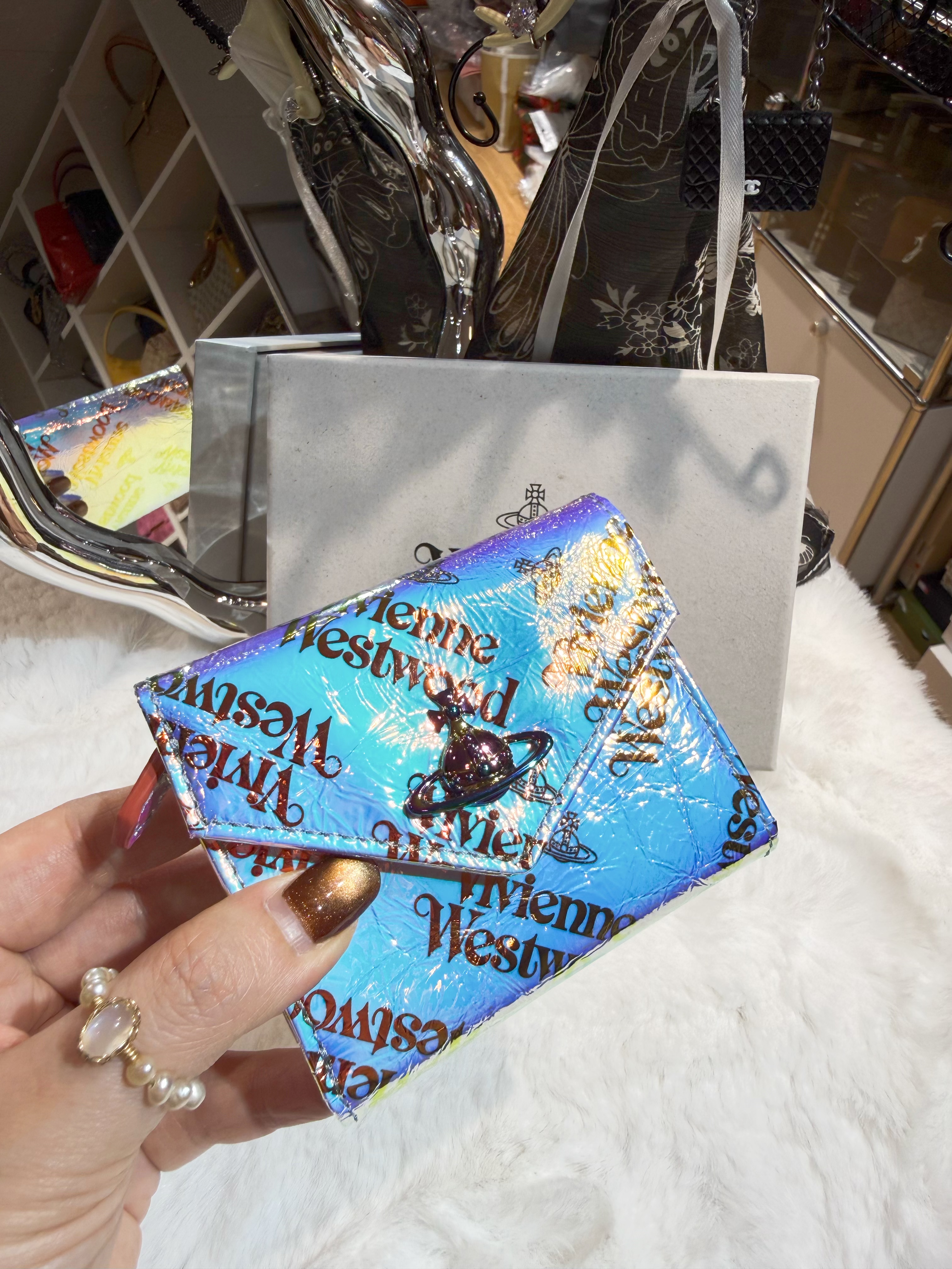 VW envelope wallet laser blue