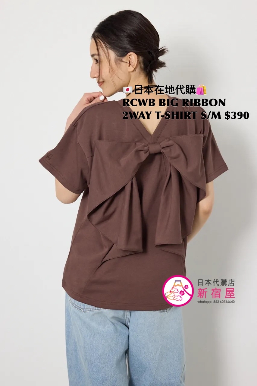 RODEO CROWNS WIDE BOWL BIG RIBBON 2WAY T-SHIRT