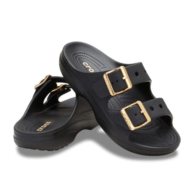 Crocs Women's Satuday Metallic Buckle Sandal/Black 213316