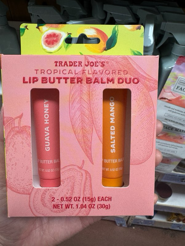 🇺🇸 Trader Joe’s Tropical Flavored Lip Butter Balm Duo 熱帶果香滋潤護唇膏套裝 (1盒2支） 