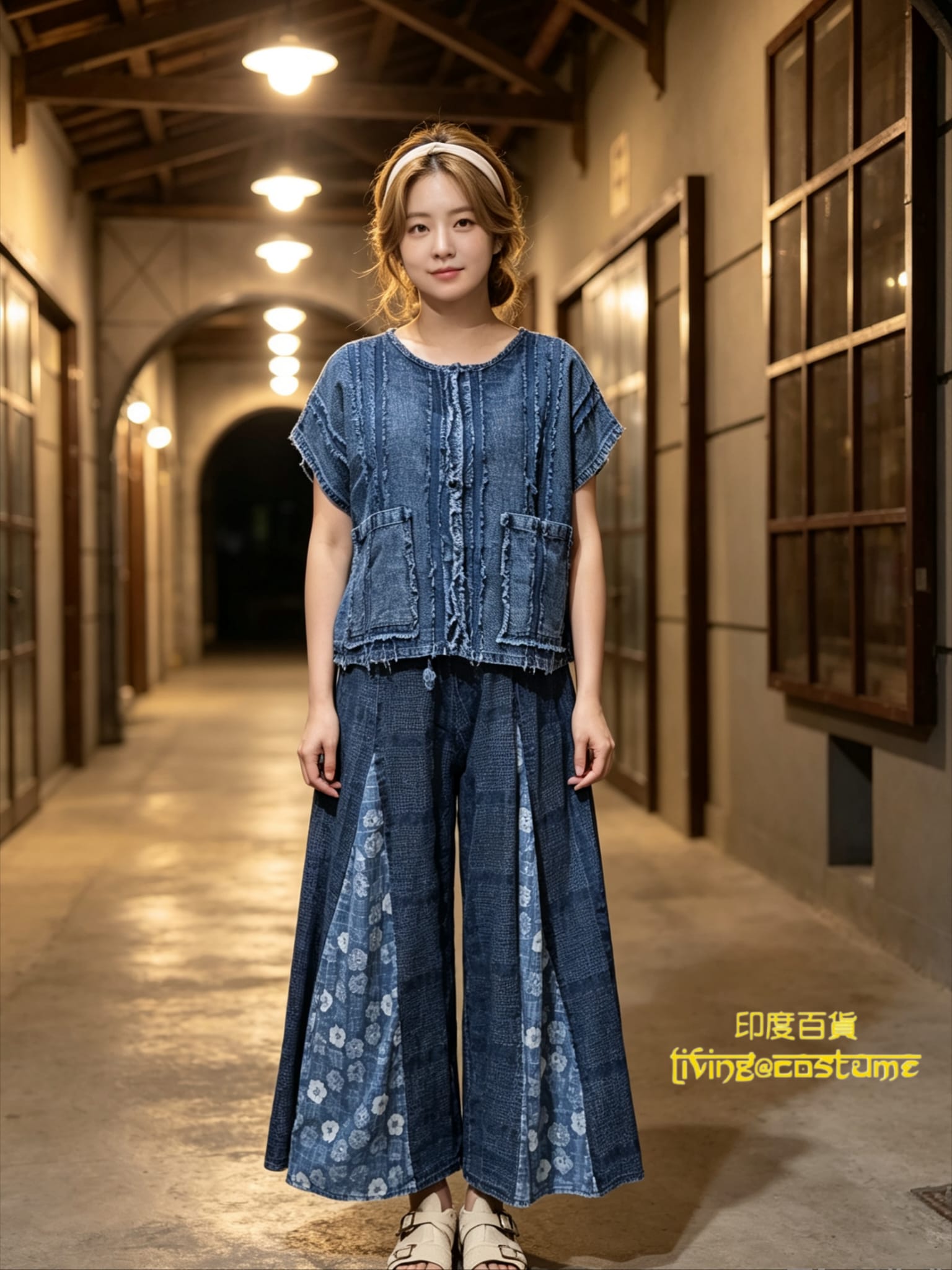 泰國純棉牛仔布裙褲