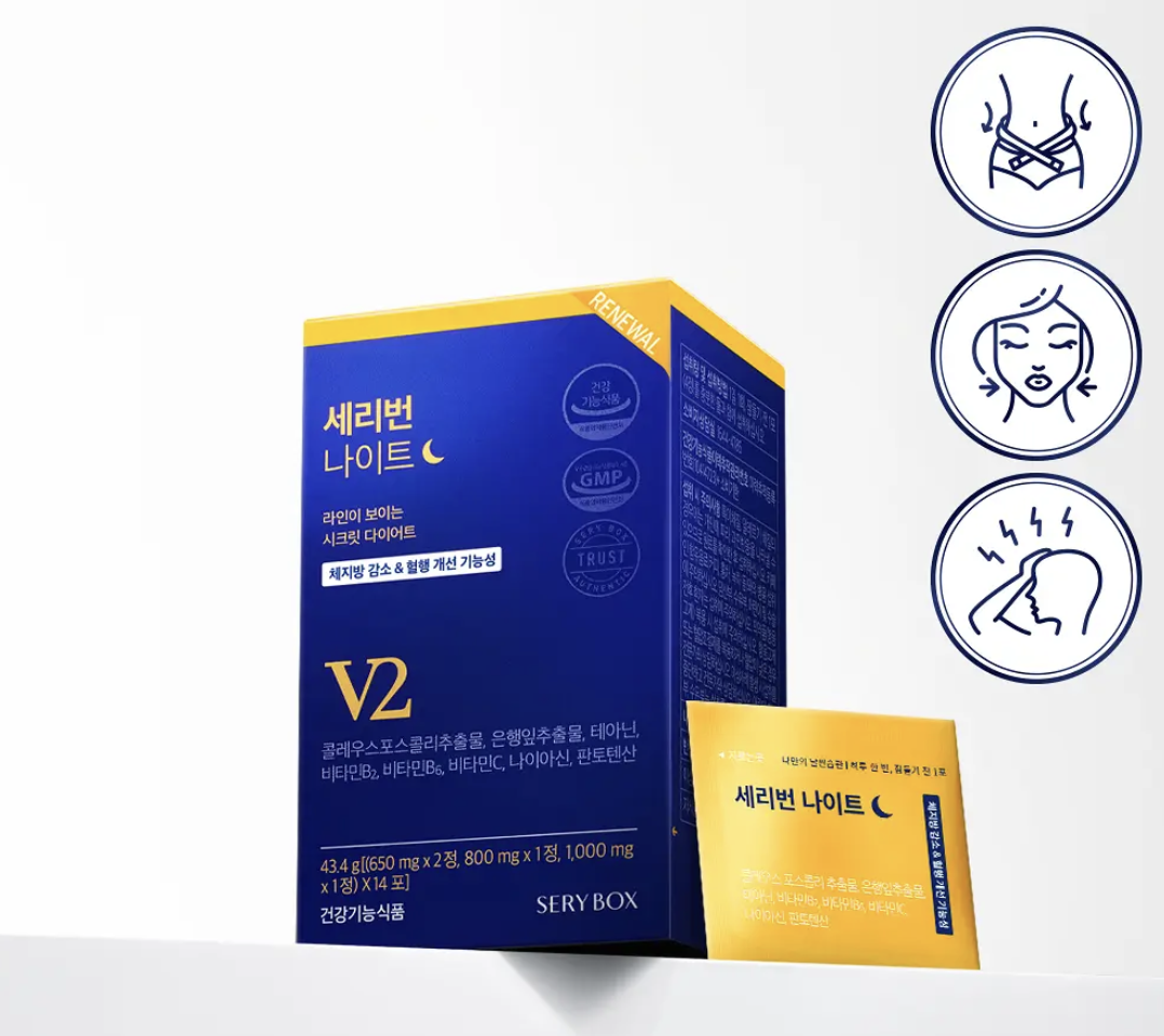 韓國 SERYBURN NIGHT晚安減脂丸 V2 (一月量 28包裝）