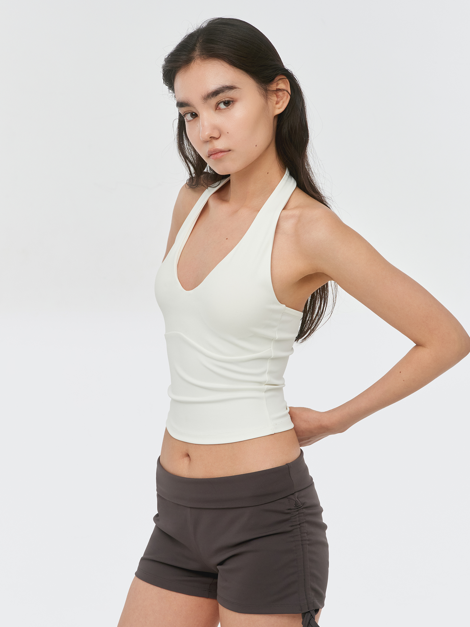預購_Halterneck Sleeveless Bra Top with Built-in Cups by Conch