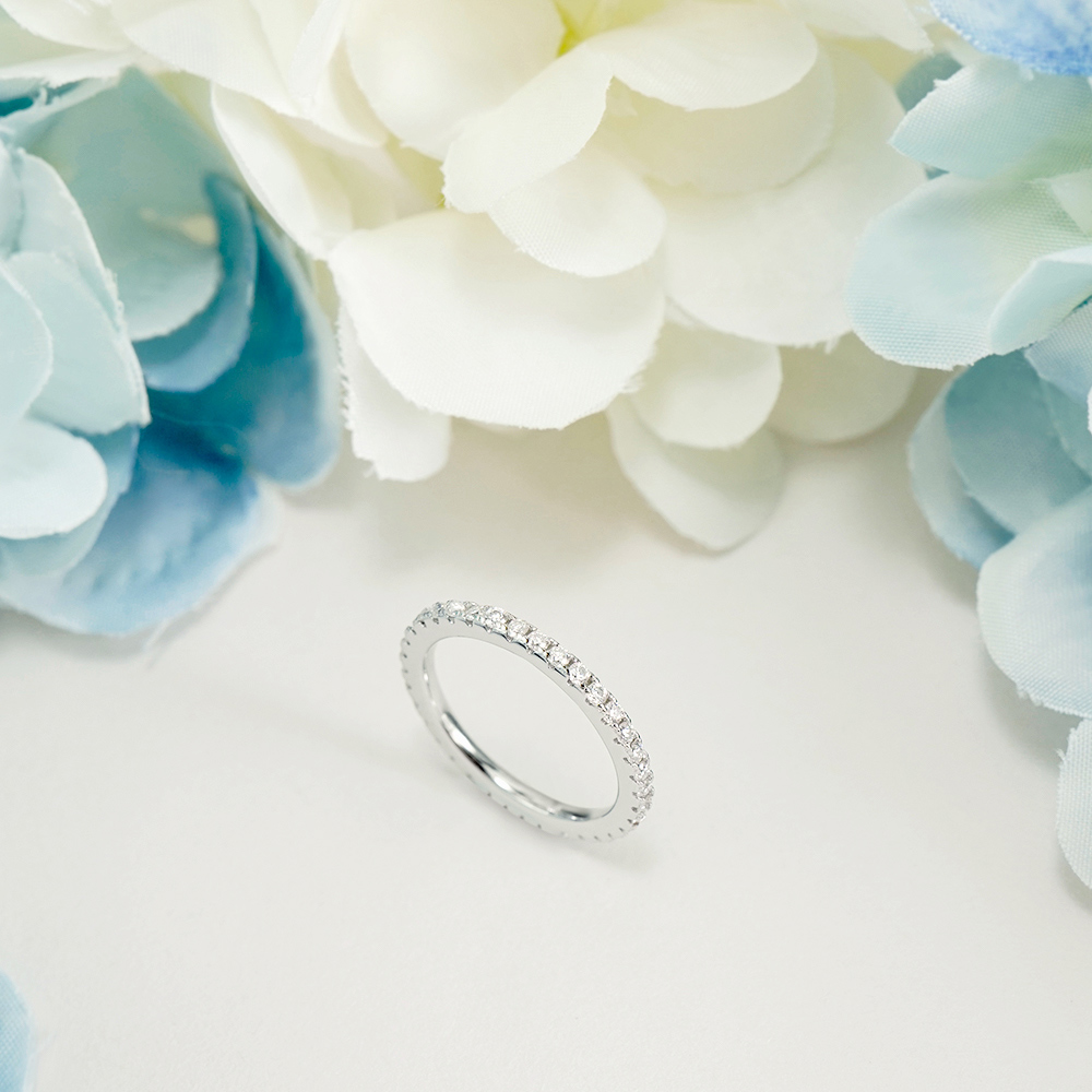 📦訂購 台灣限定 STORY 故事銀飾 唯一 密鑲排鑽莫桑石純銀線戒 戒指
