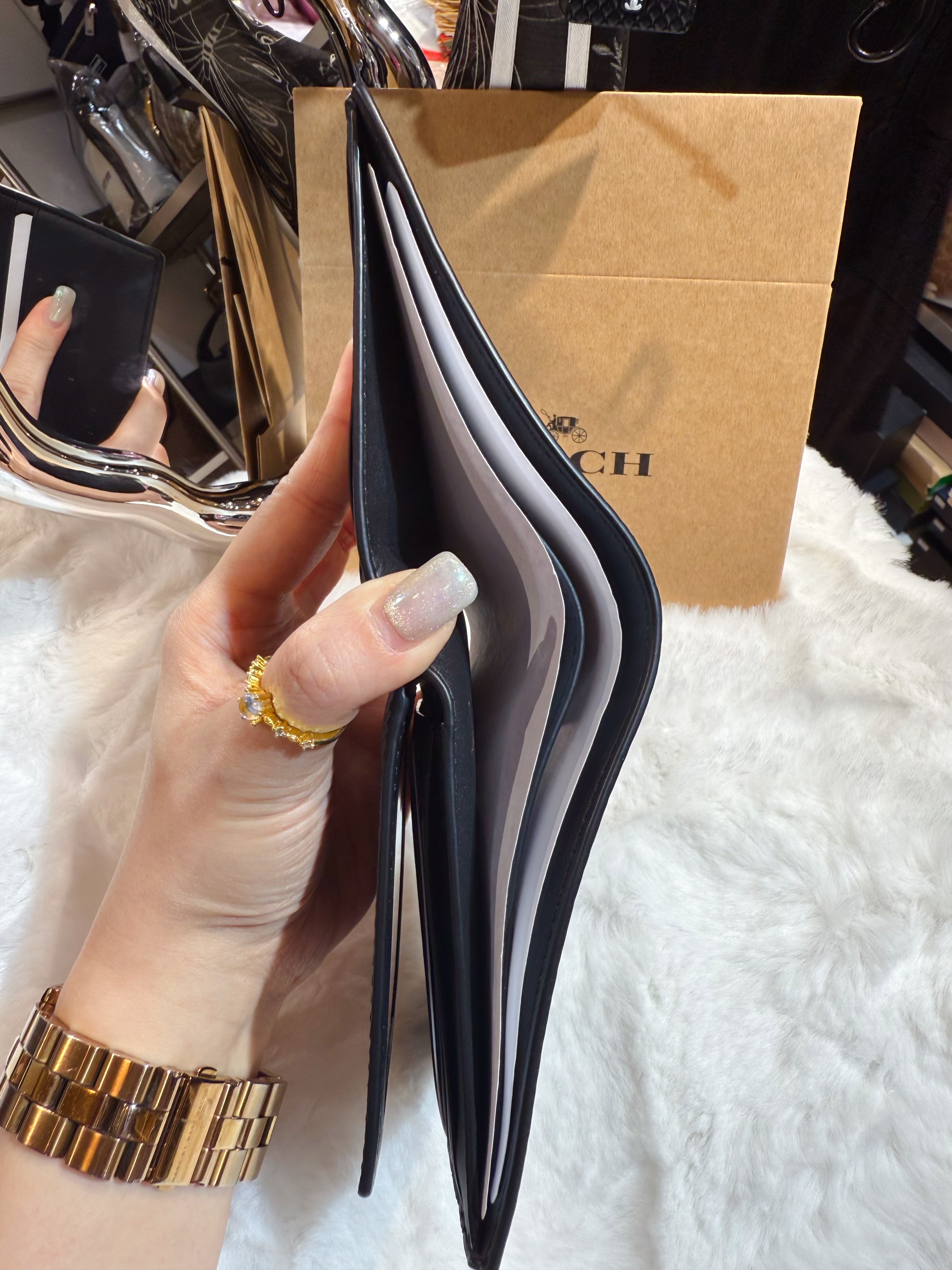 Coach bi fold wallet 1205/blk/m