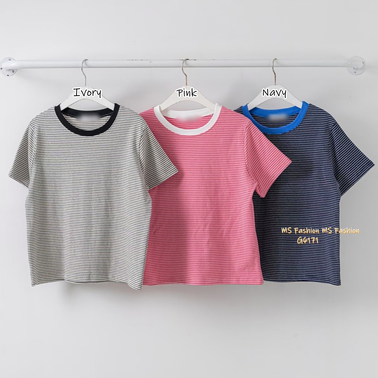  G6171 韓國🇰🇷拼色領橫間top