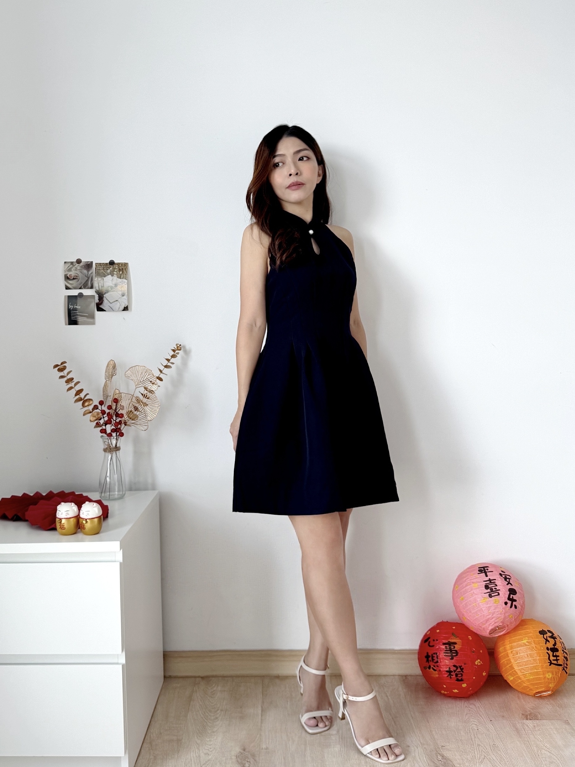 Jade Grace Halter A-Line Flare Dress锦色年华.气质简约挂脖连衣裙(3 colours)Premium Quality