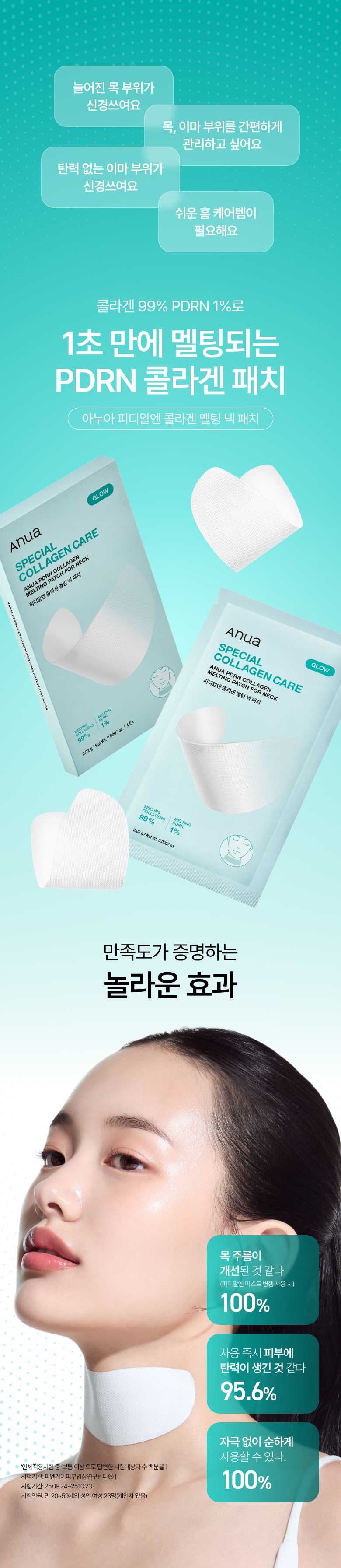 韓國Anua PDRN膠原蛋白抗皺提拉修護貼（頸/額頭用）1盒4片