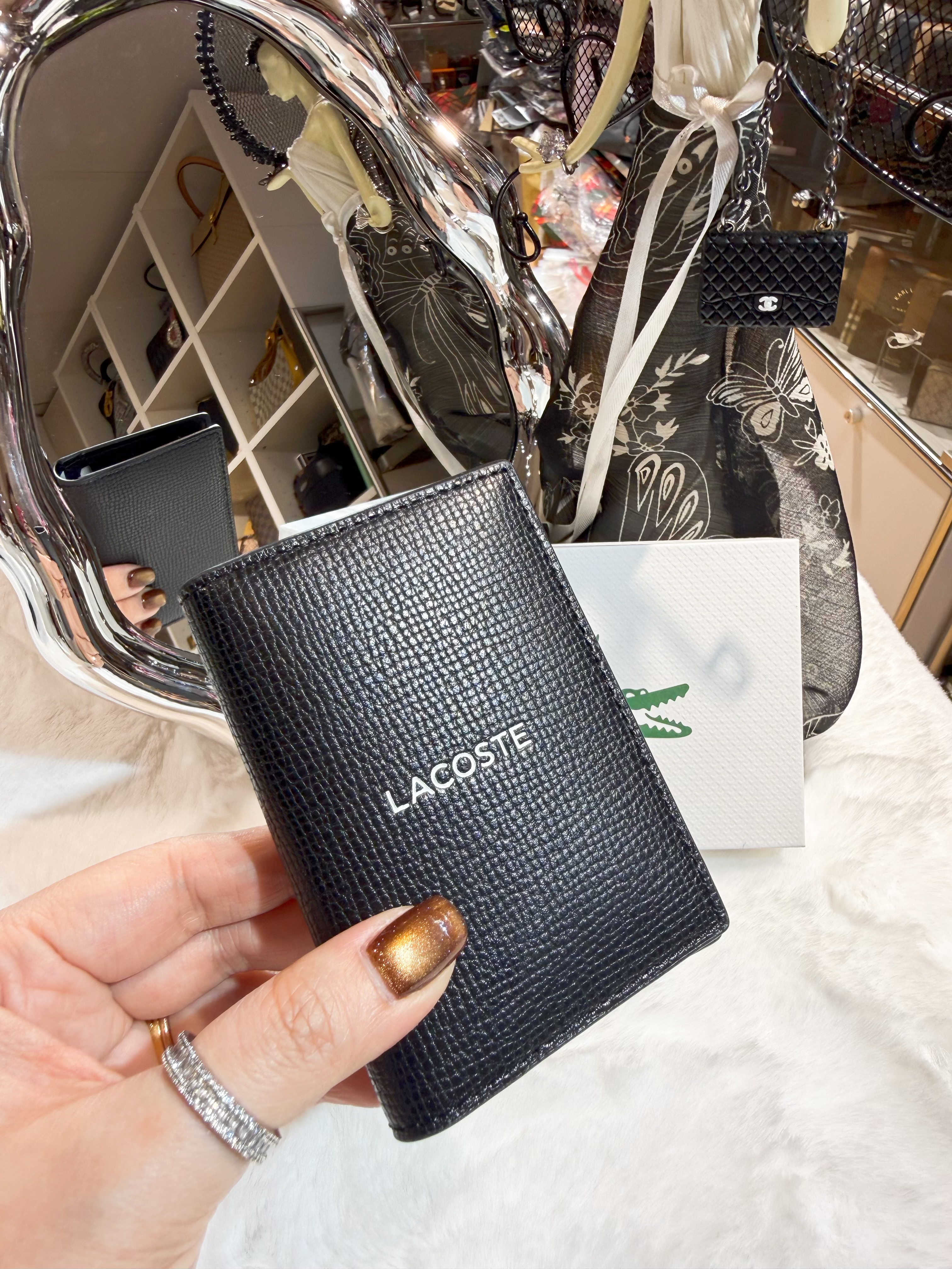 Lacoste flap card holder blk