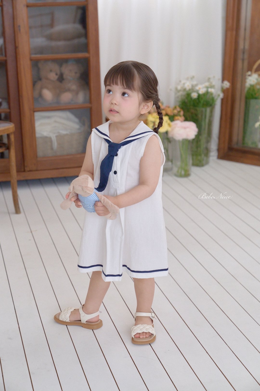 ☀️預訂 韓國直送☀️🇰🇷Bebenine兩色海洋風水手領巾背心連身裙