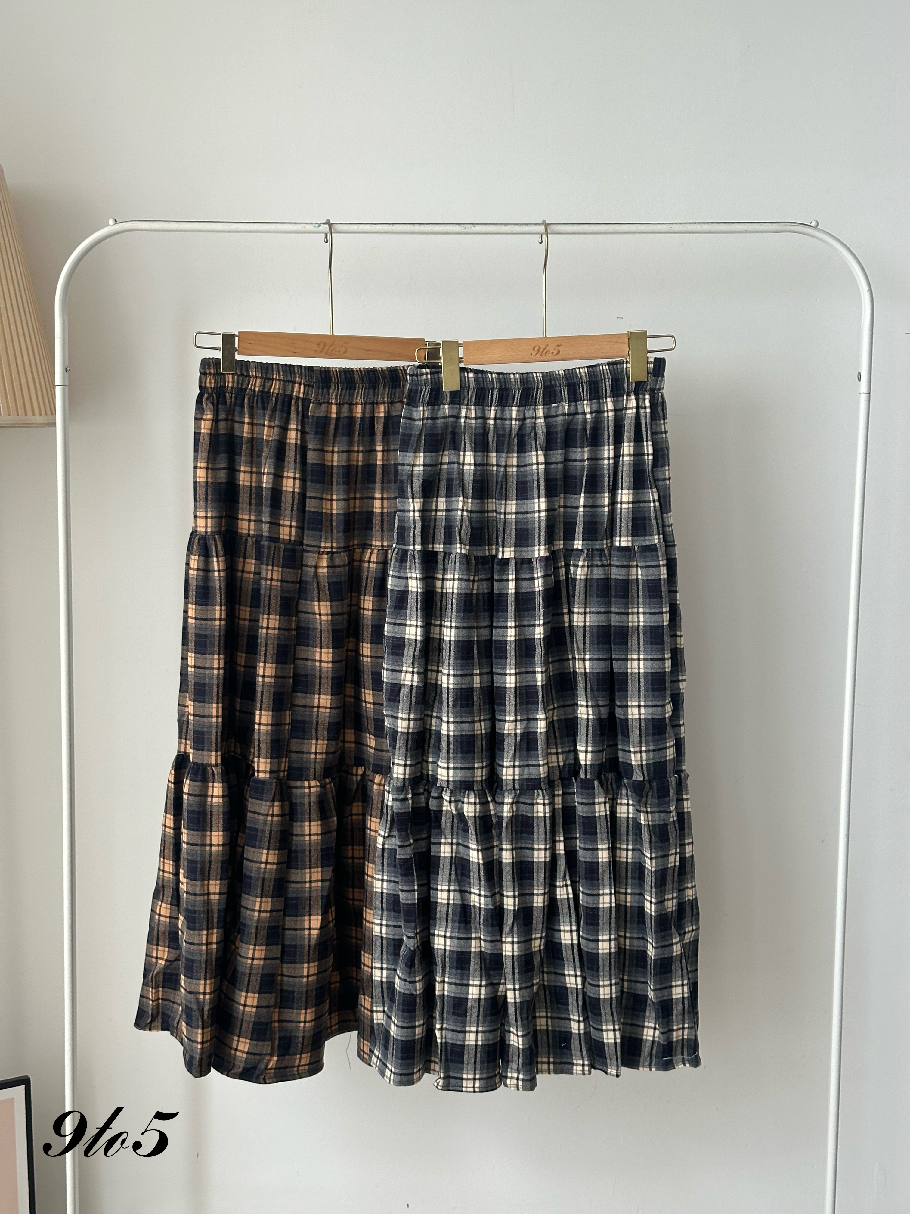 S1817 Checker Layered Skirt - 4 Colors 