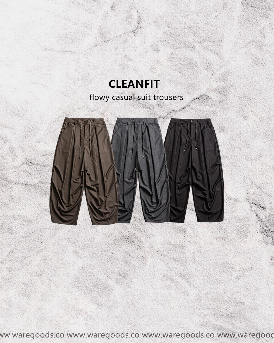 W0418垂感鬆身拖地西褲