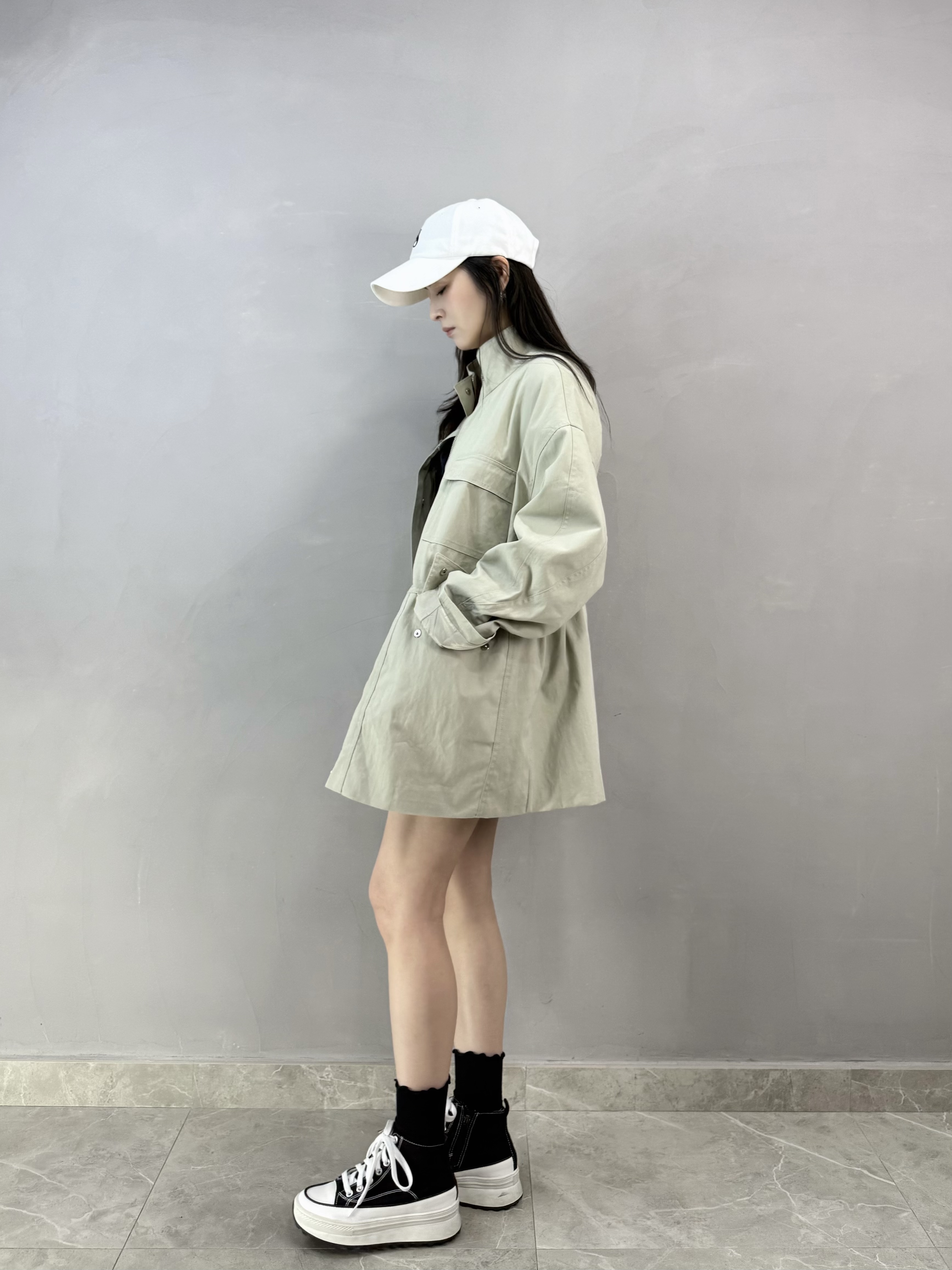 H75 洗水灰綠軍褸