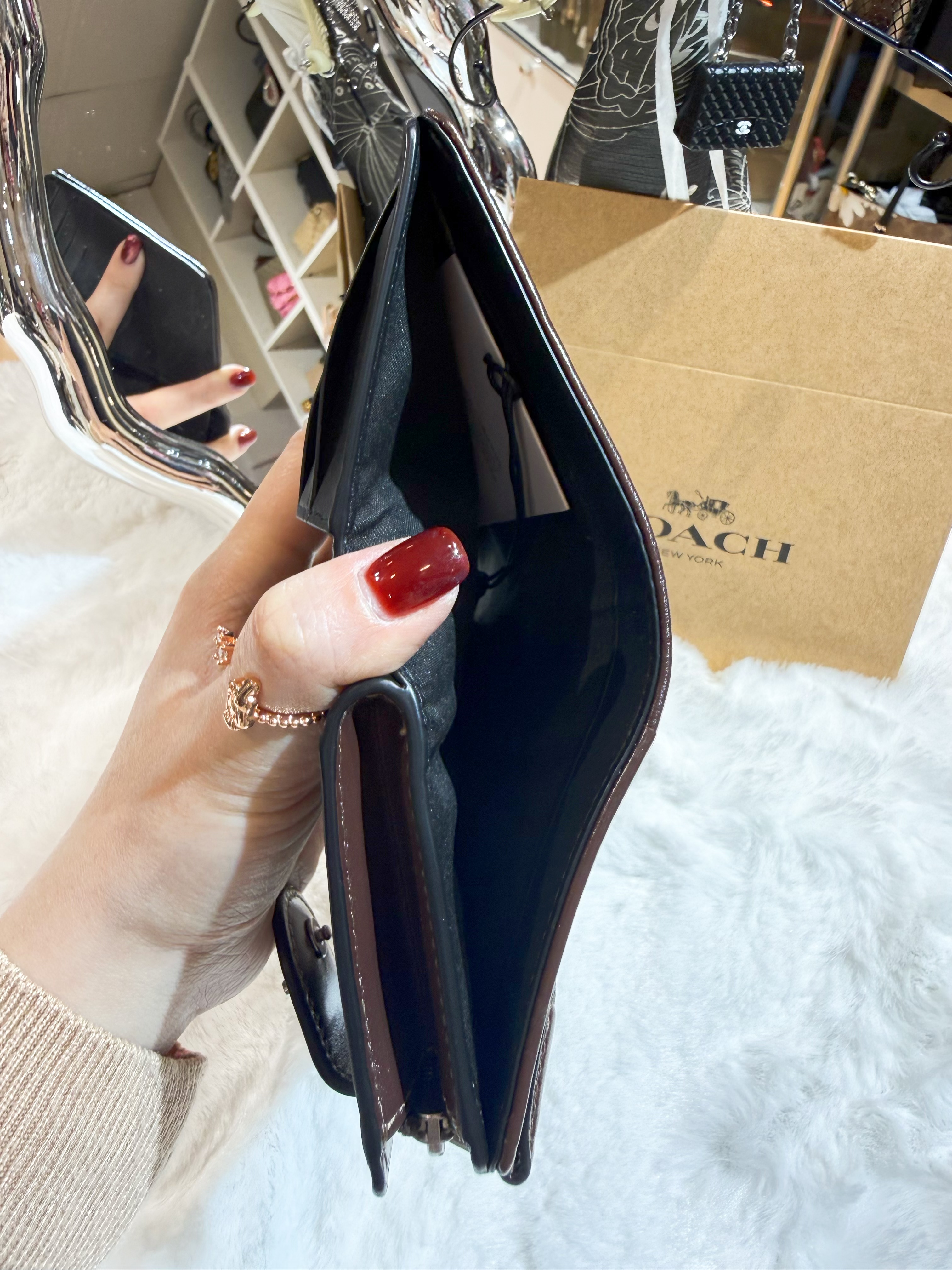 Coach medium wallet canvas/brown/m