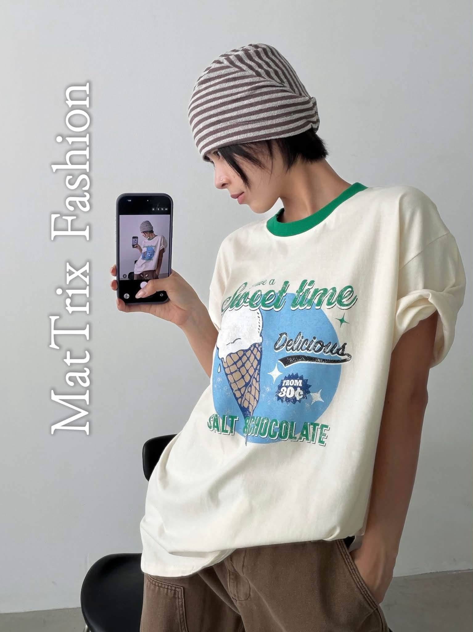 T1259🍦雪糕拼色Tee 原價$238