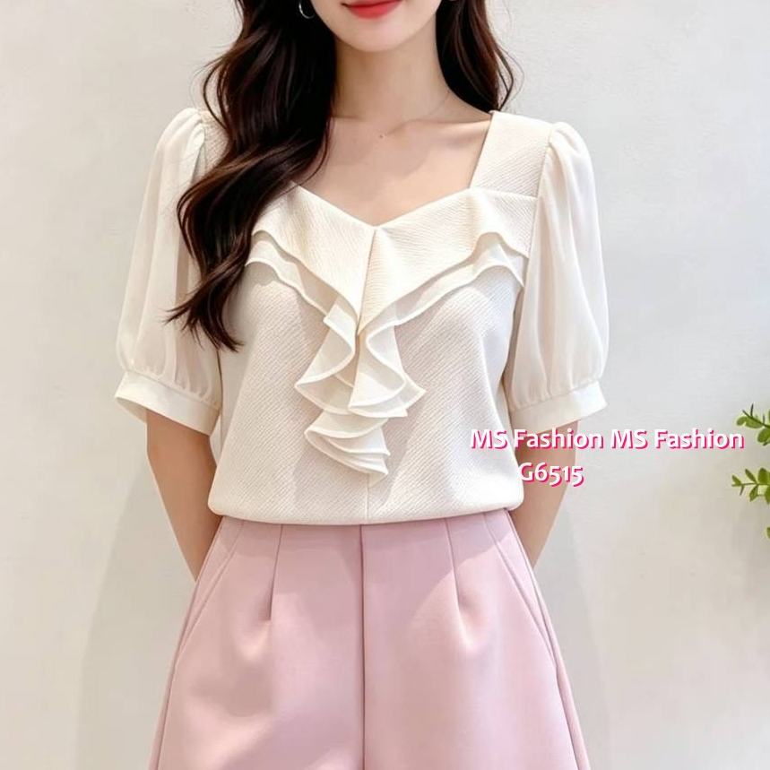 G6515 靚料ruffle top