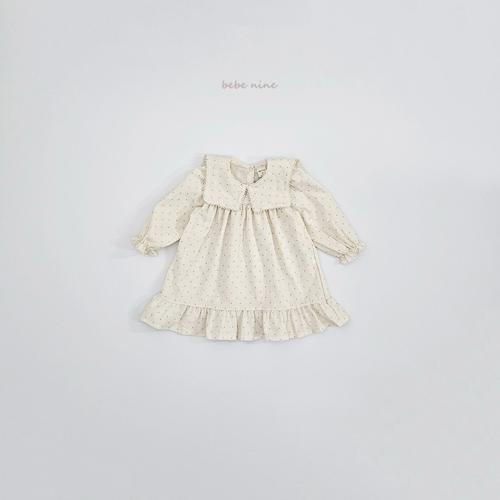 🌸預訂 韓國直送🌸🇰🇷Bebenine兩色方領波點荷葉邊長袖連身裙