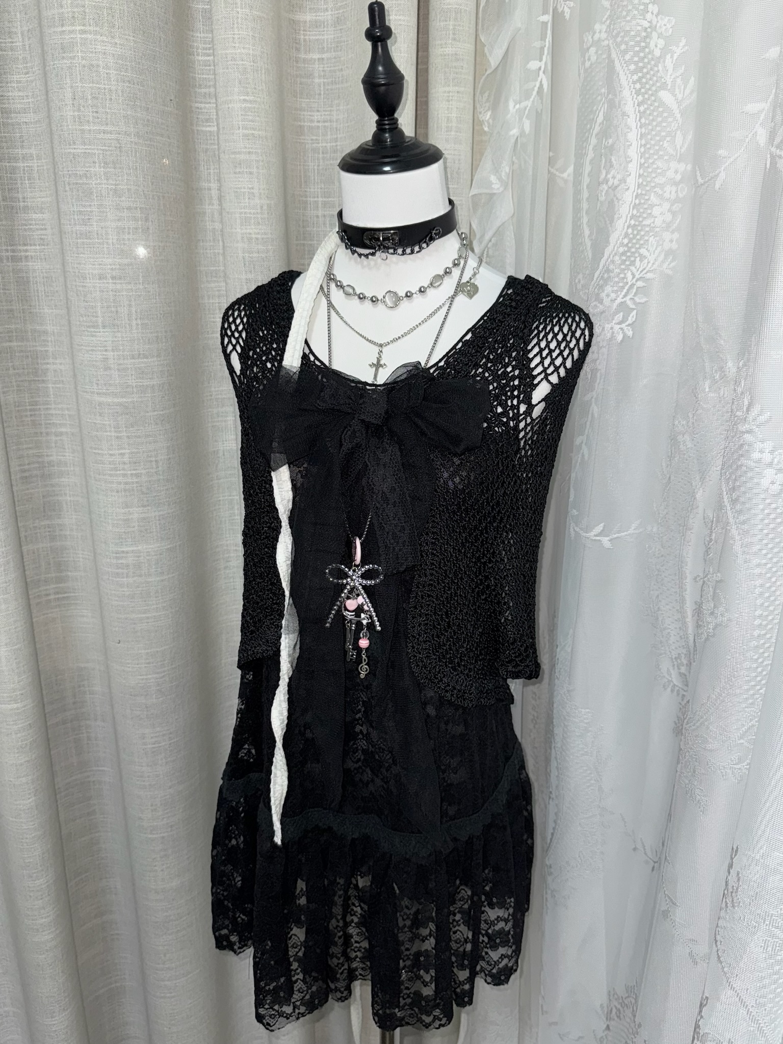 Whimsigoth Crochet & Lace Ensemble Set