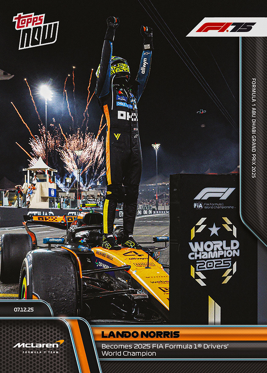 Lando Norris - 2025 F1 Topps NOW® #86 F1 世界冠軍卡｜PR 27,624